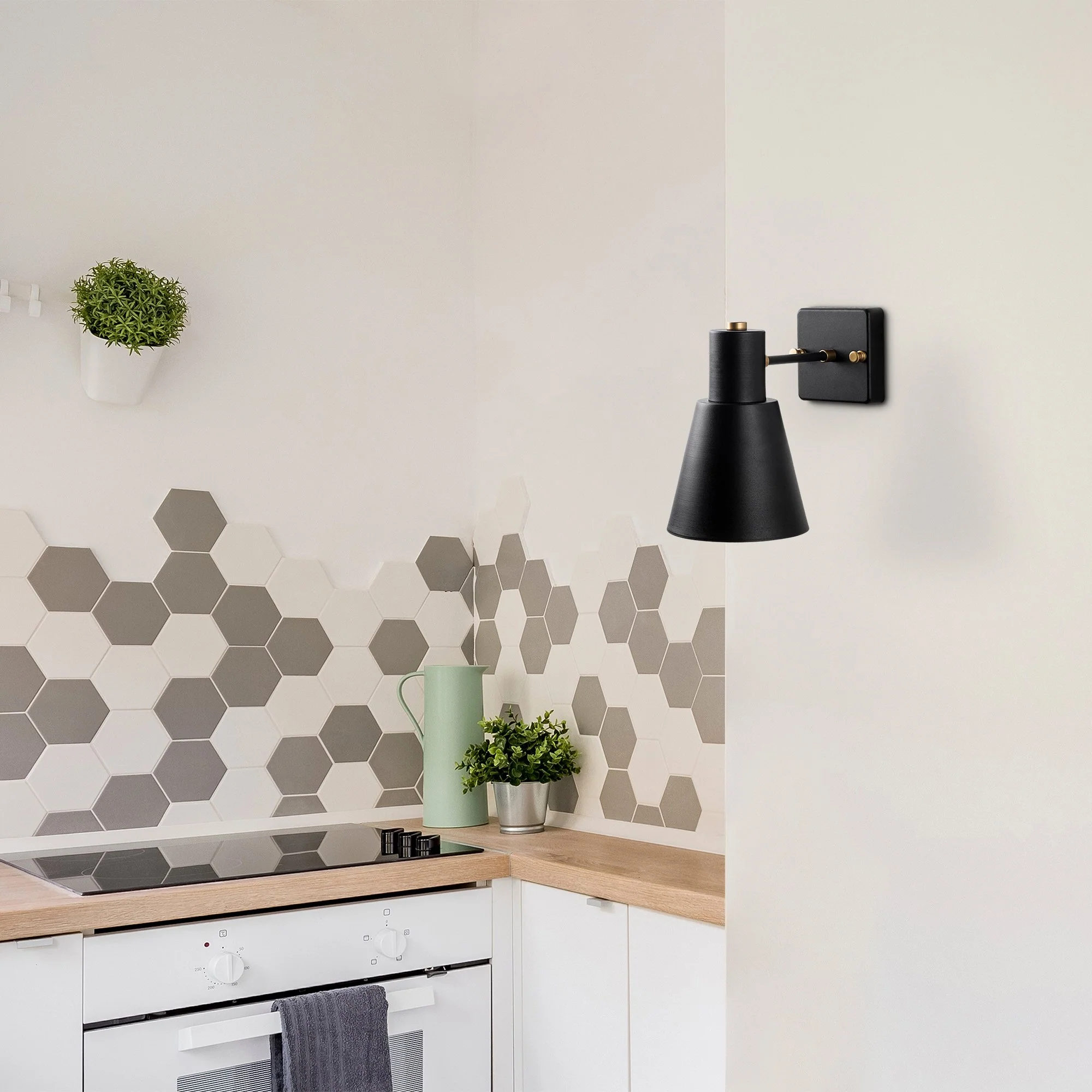 Aplique De Pared, Metal , Negro, 14x24x21, Casquillo E27 Max 40 W - Image 6