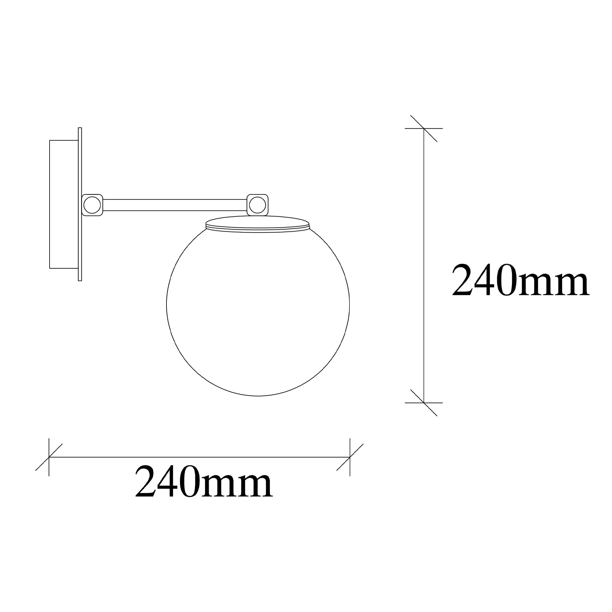 Aplique De Pared, Metal , Negro, 15x24x24, Casquillo E 27 Max 40 W - Image 2