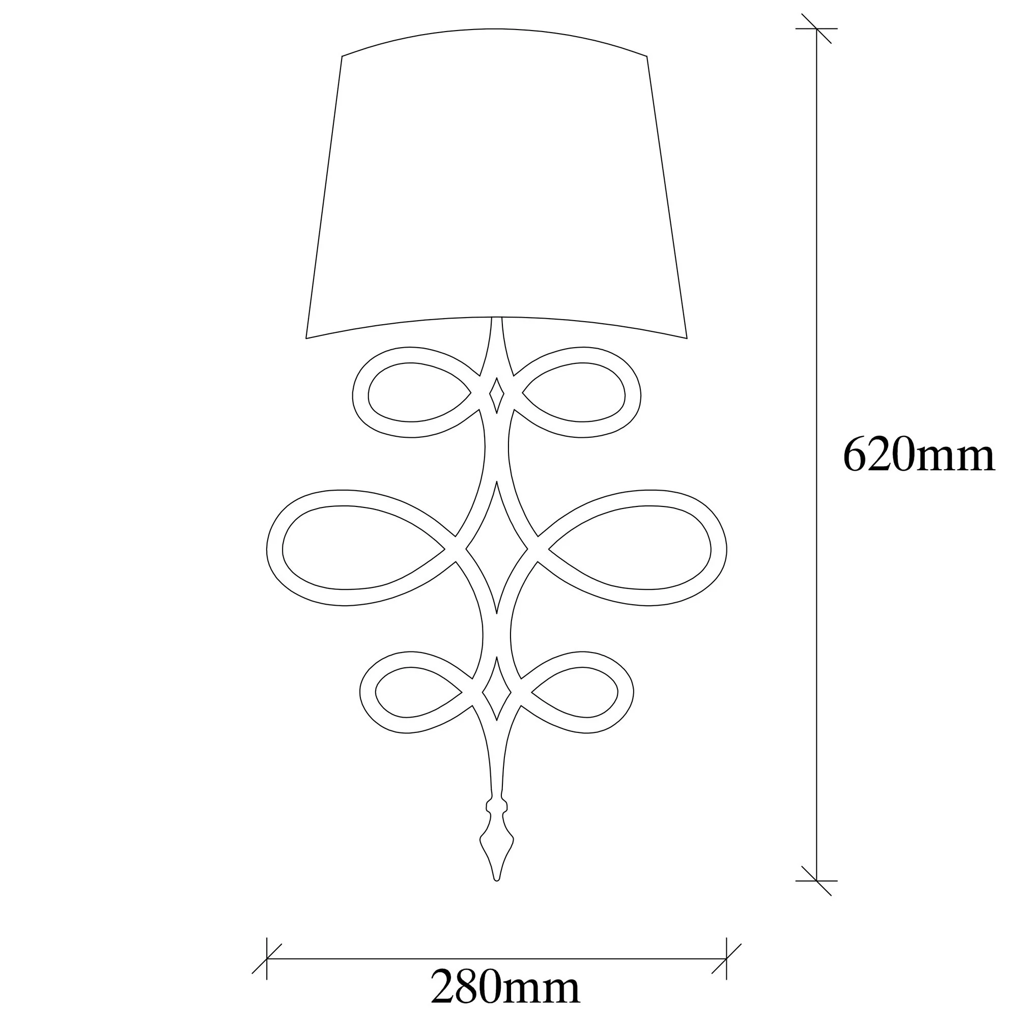 Aplique De Pared, Metal , Negro, 15x28x62, Casquillo E 27 Max 40 W - Image 2