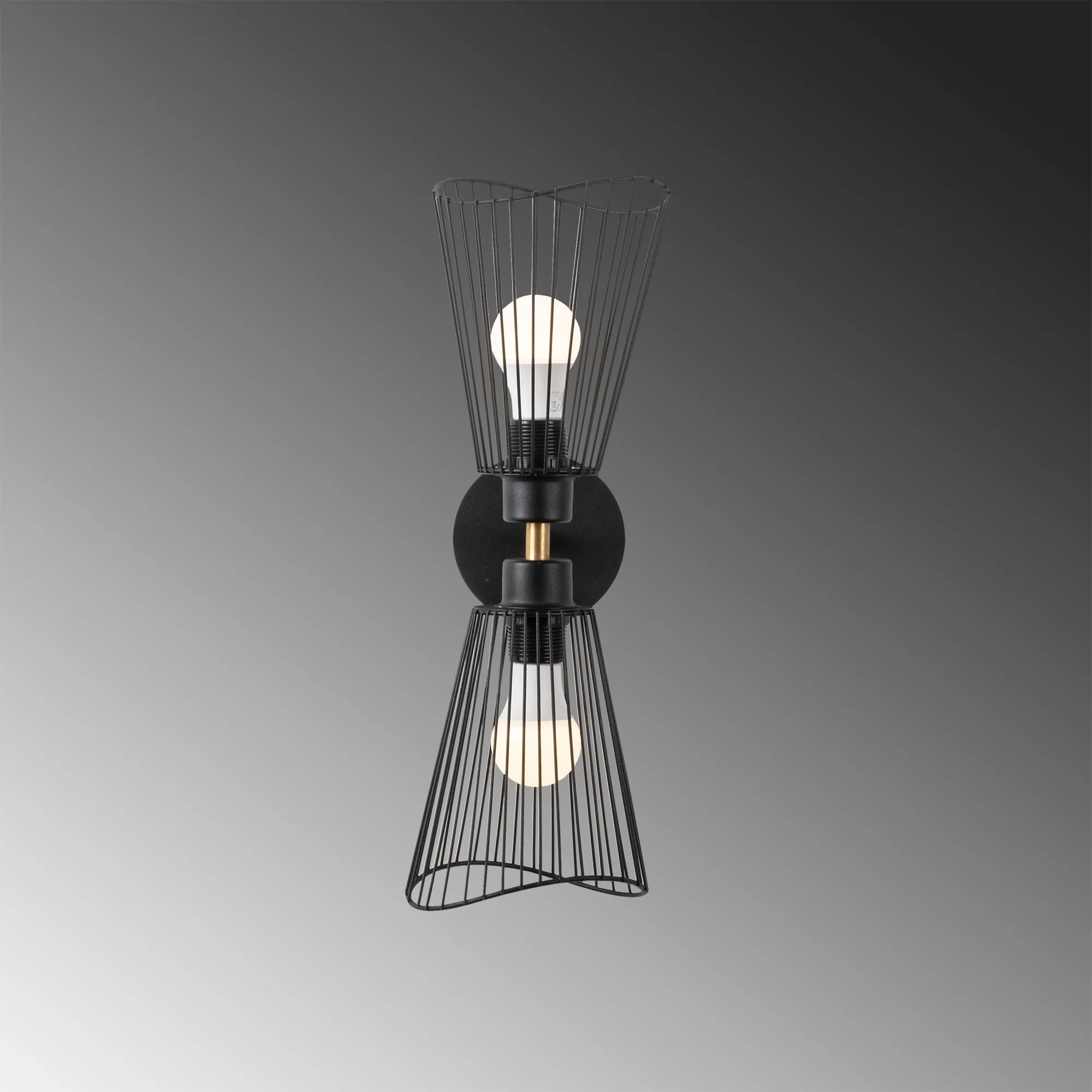 Aplique De Pared, Metal , Negro, 16x16x48, Casquillo 2 X E 27 Max 40 W - Image 4
