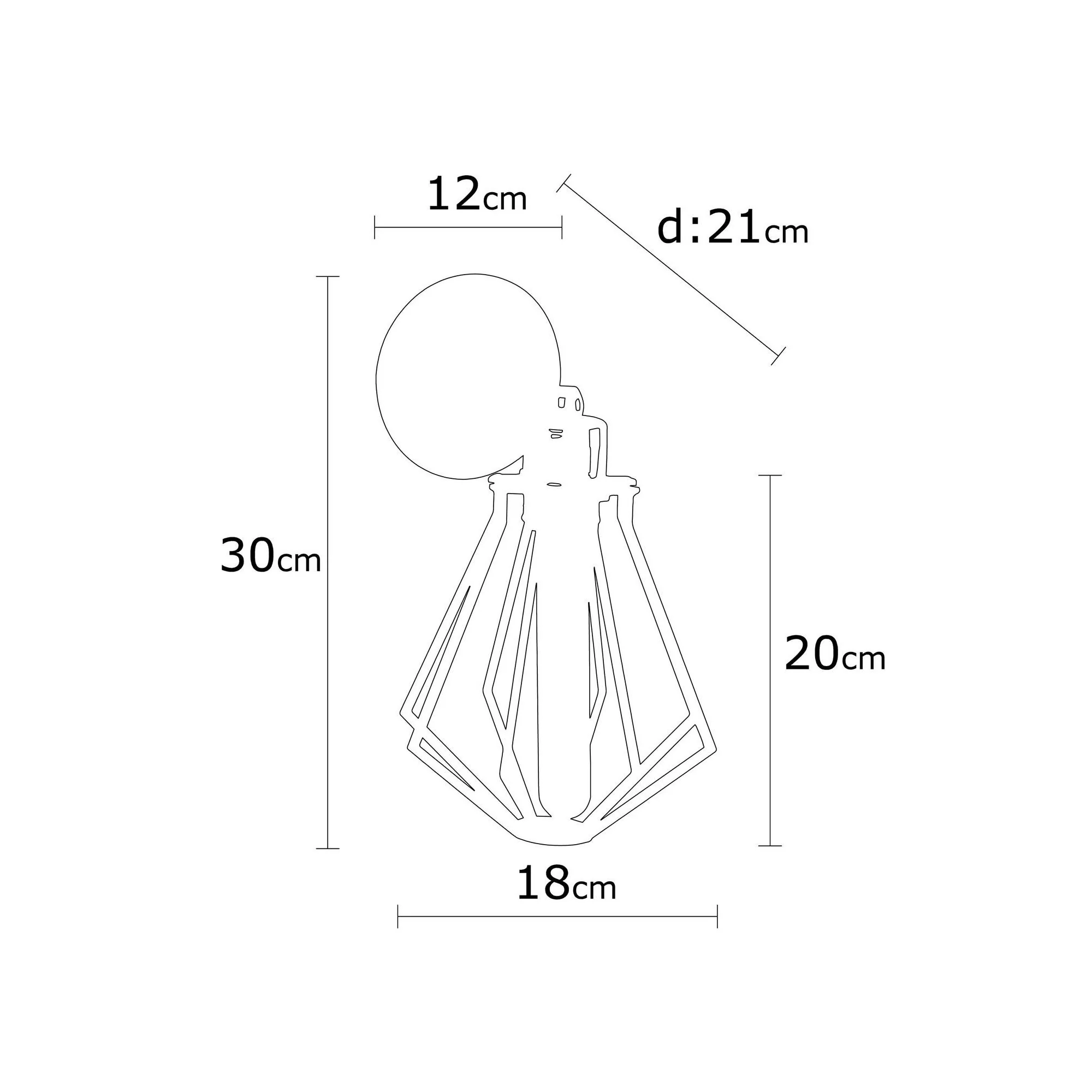 Aplique De Pared, Metal , Negro, 18x18x30, Casquillo E 27 Max 40 W - Image 2