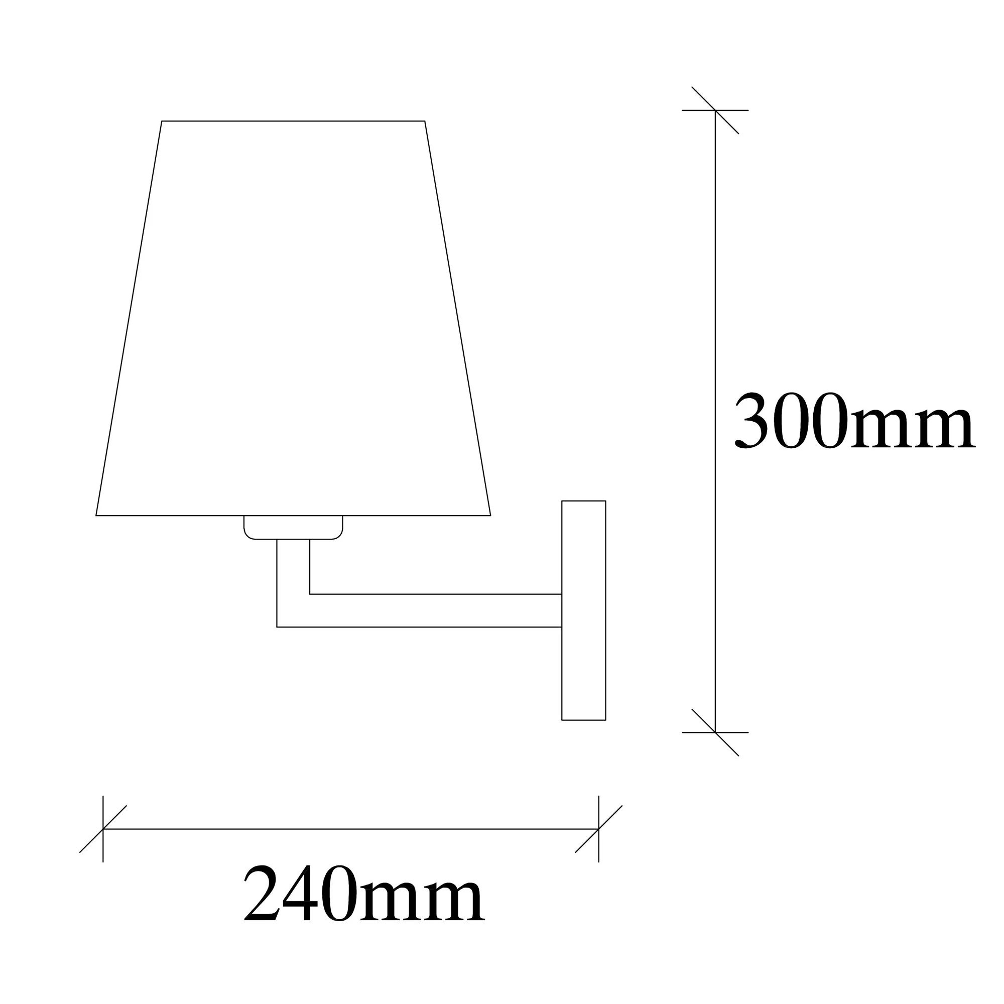 Aplique De Pared, Metal , Negro, 18x24x30, Casquillo E 27 Max 40 W - Image 2