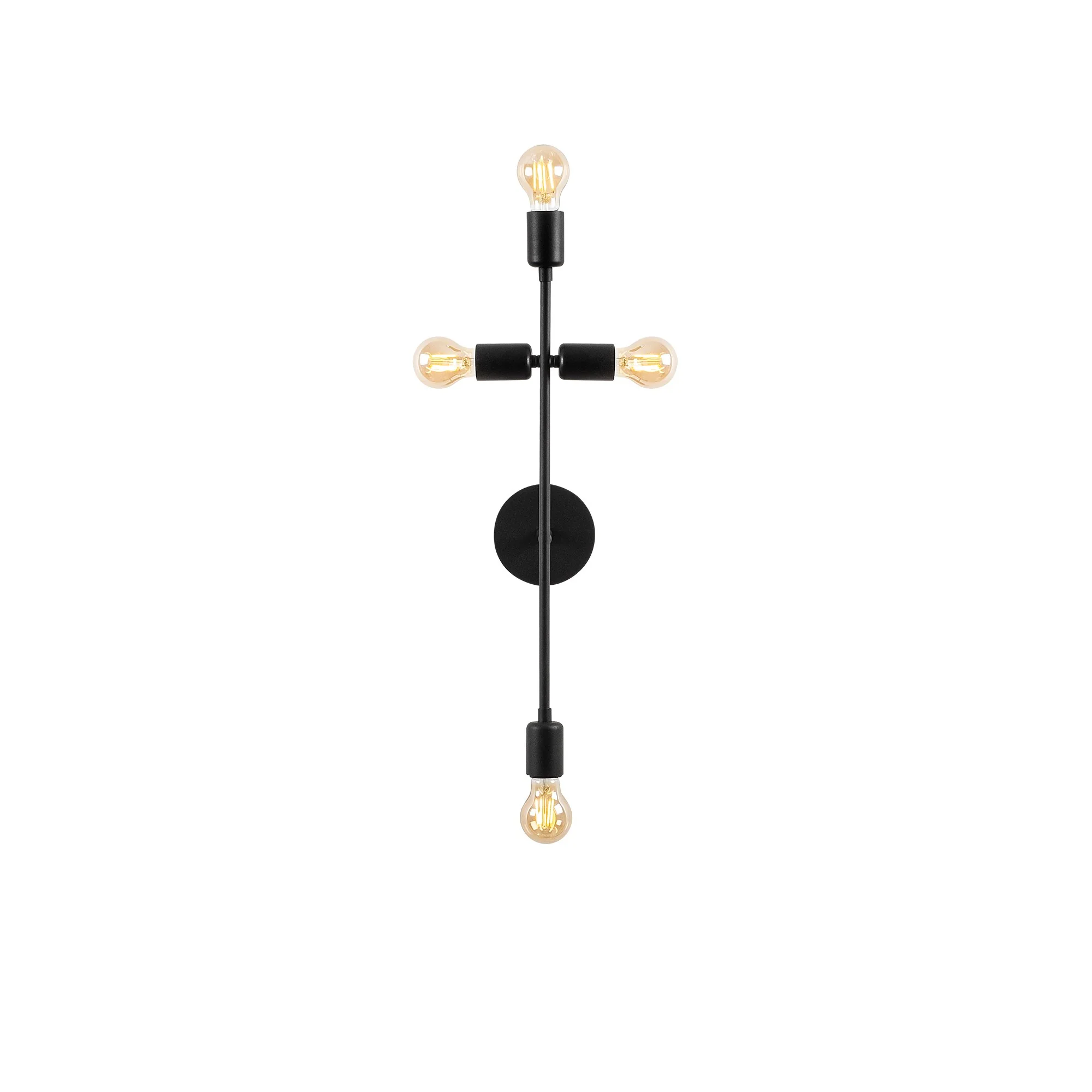 Aplique De Pared, Metal , Negro, 20x15x62, Casquillo 4 X E 27 Max 40 W - Image 3