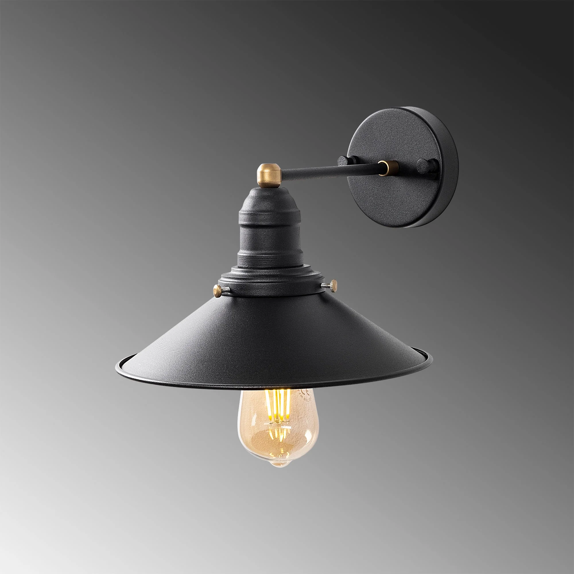 Aplique De Pared, Metal , Negro, 24x27x20, Casquillo E27 Max 40 W - Image 3