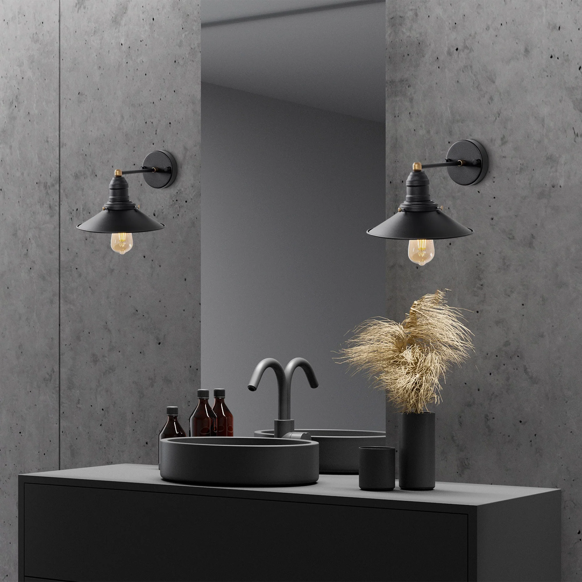 Aplique De Pared, Metal , Negro, 24x27x20, Casquillo E27 Max 40 W - Image 4