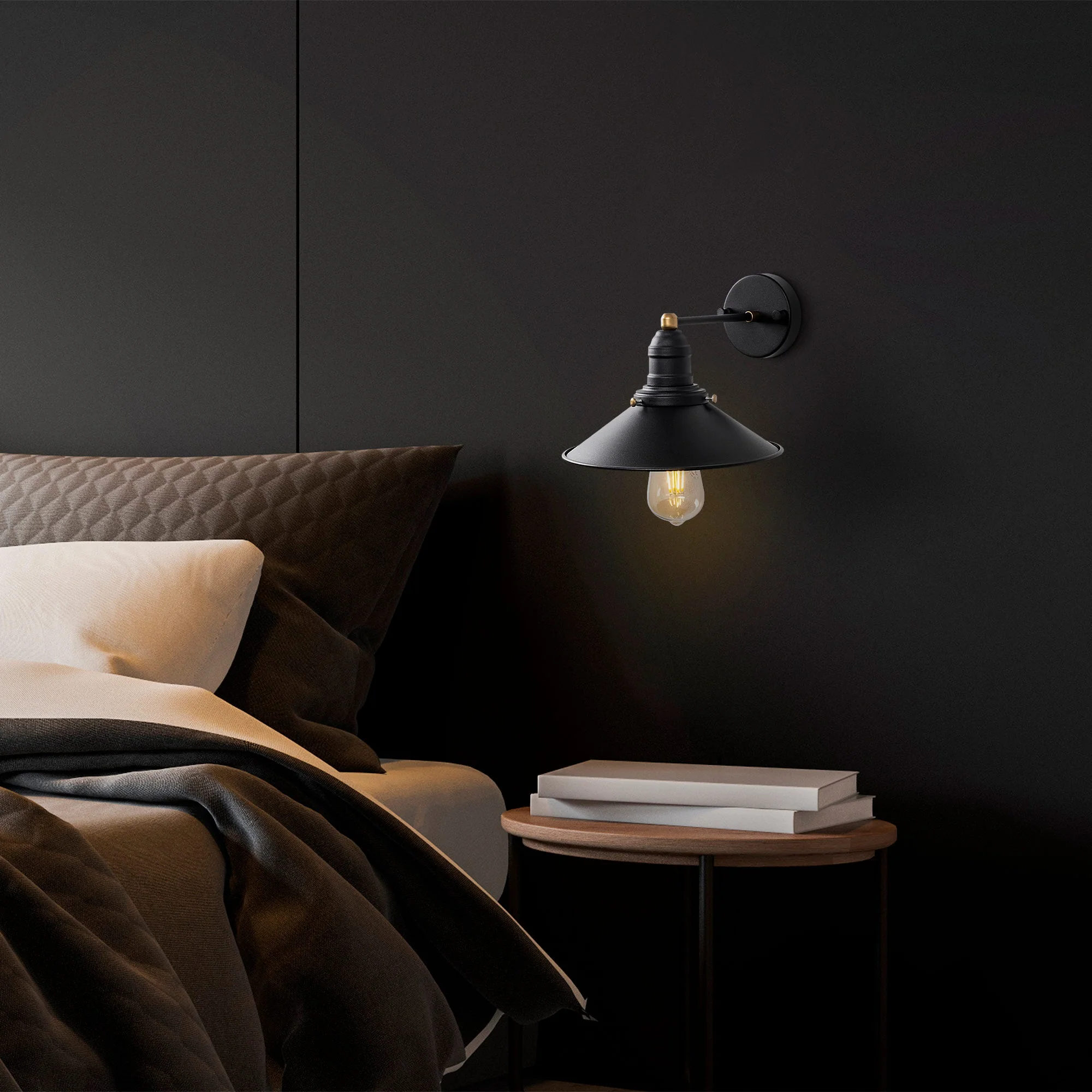Aplique De Pared, Metal , Negro, 24x27x20, Casquillo E27 Max 40 W - Image 5