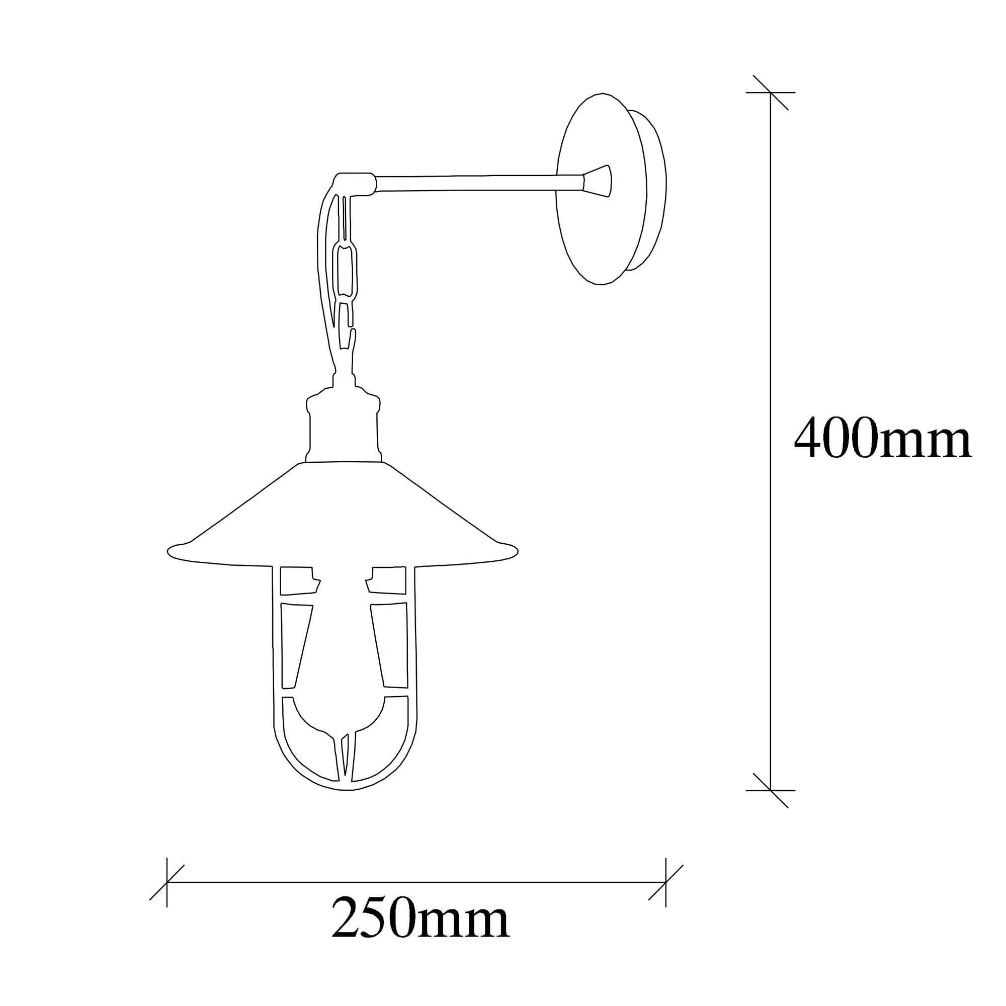 Aplique De Pared, Metal , Negro, 25x25x40, Casquillo E 27 Max 40 W - Image 2