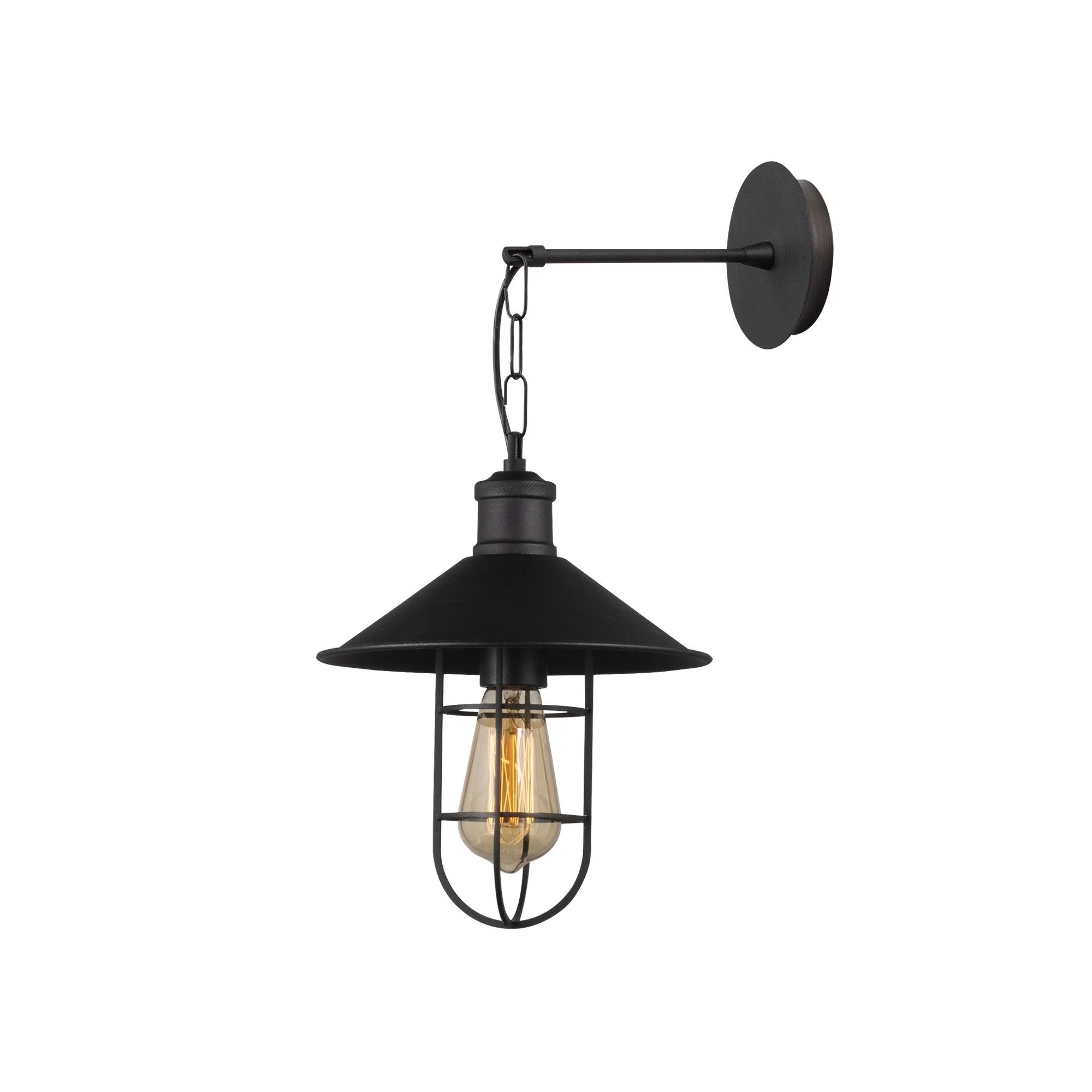 Aplique De Pared, Metal , Negro, 25x25x40, Casquillo E 27 Max 40 W - Image 3