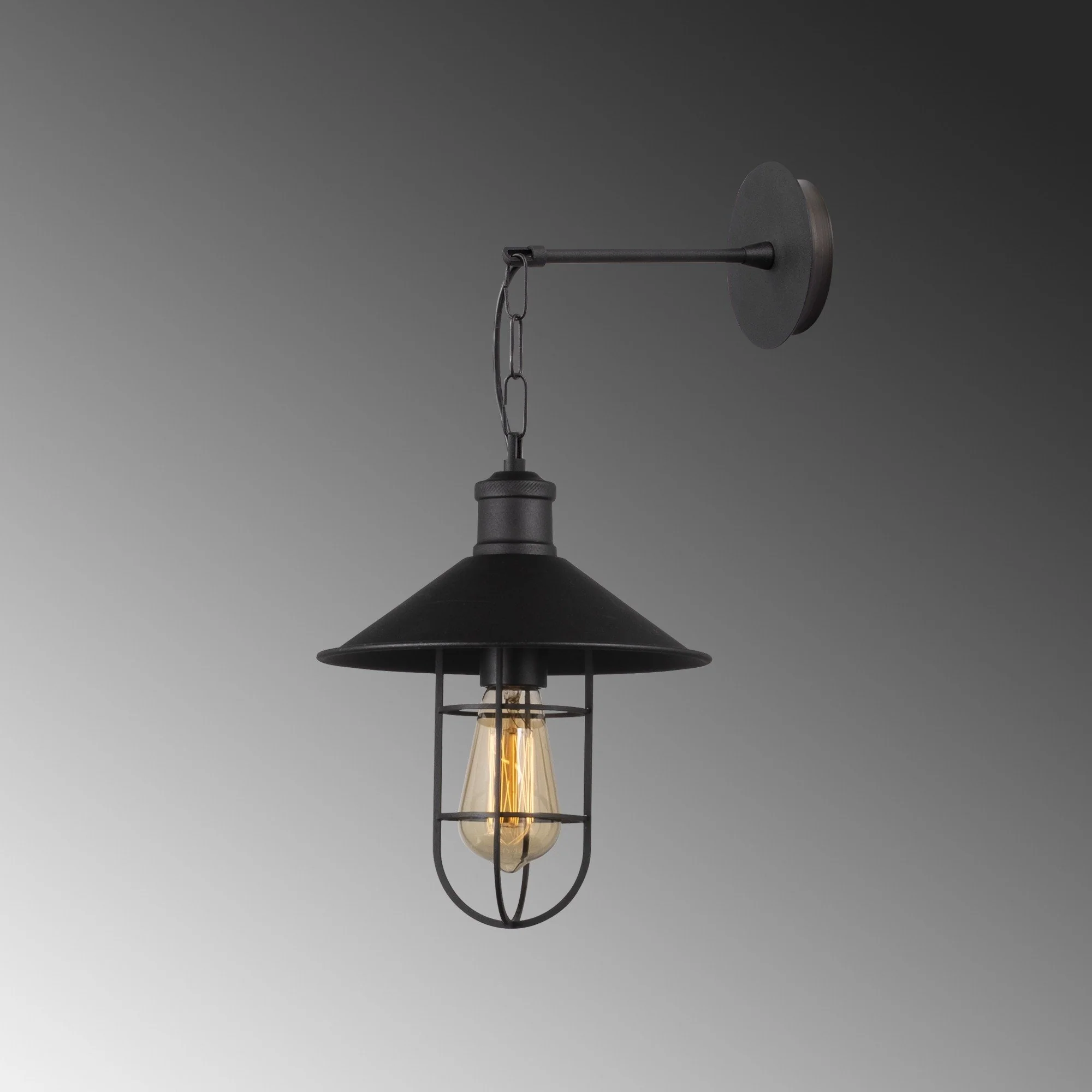 Aplique De Pared, Metal , Negro, 25x25x40, Casquillo E 27 Max 40 W - Image 4