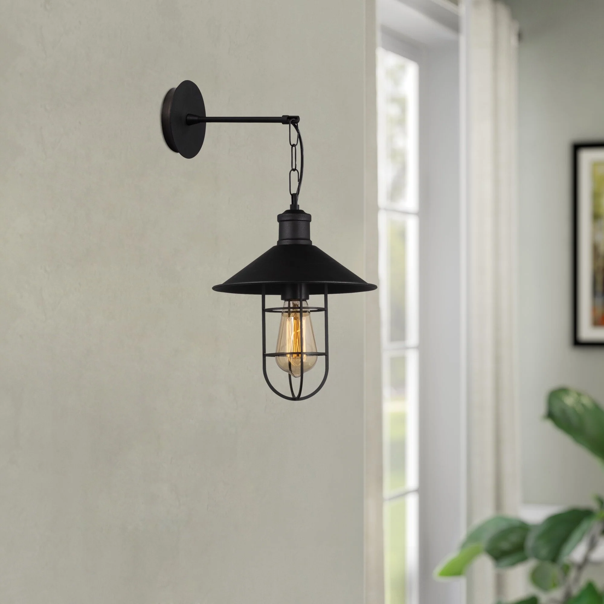 Aplique De Pared, Metal , Negro, 25x25x40, Casquillo E 27 Max 40 W - Image 5