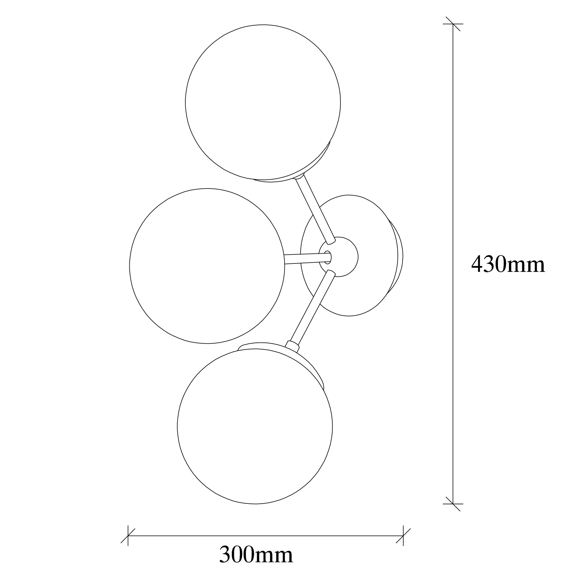 Aplique De Pared, Metal , Negro, 30x15x44, Casquillo 3 X E 27 Max 40 W - Image 2