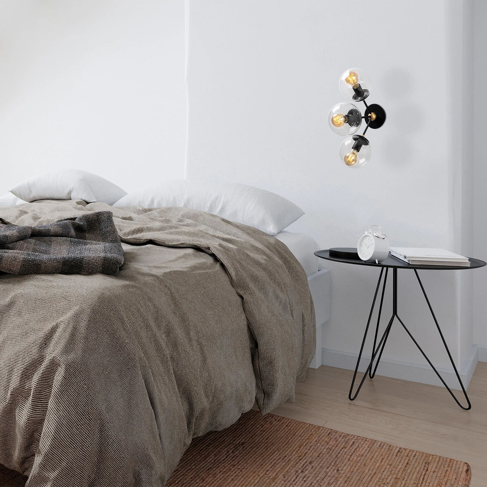 Aplique De Pared, Metal , Negro, 30x15x44, Casquillo 3 X E 27 Max 40 W - Image 5