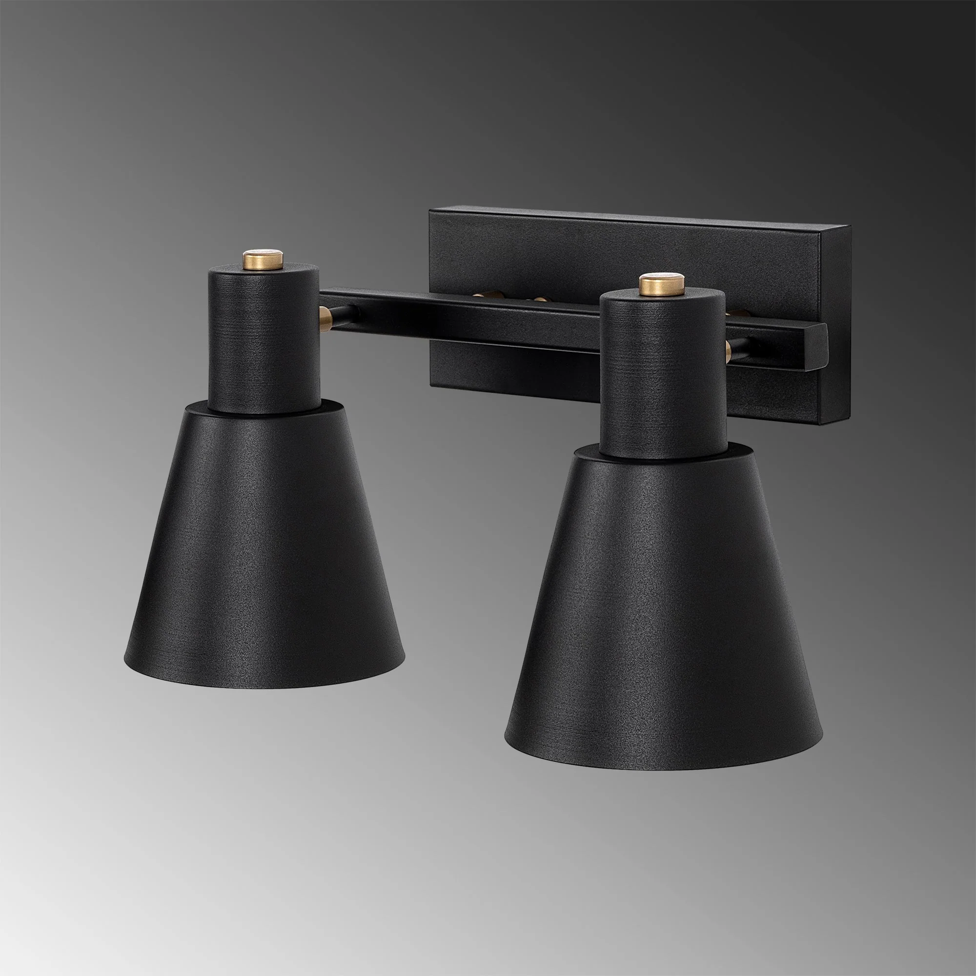 Aplique De Pared, Metal , Negro, 38x21x21, Casquillo 2 X E27 Max 40 W - Image 3