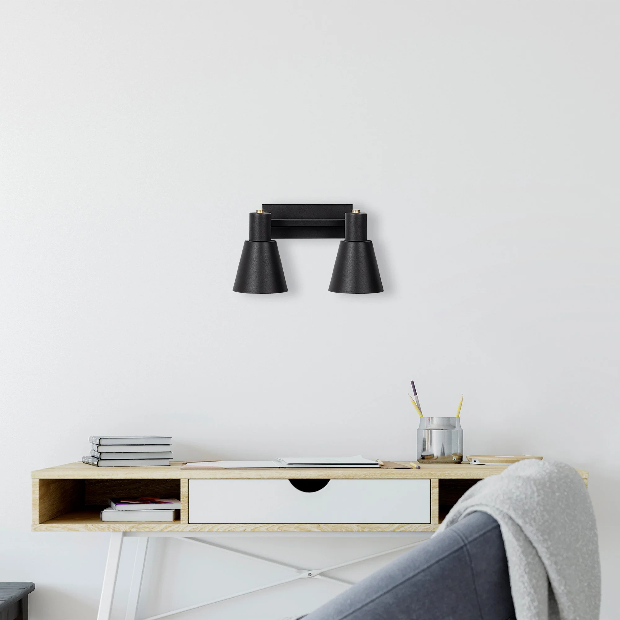 Aplique De Pared, Metal , Negro, 38x21x21, Casquillo 2 X E27 Max 40 W - Image 6
