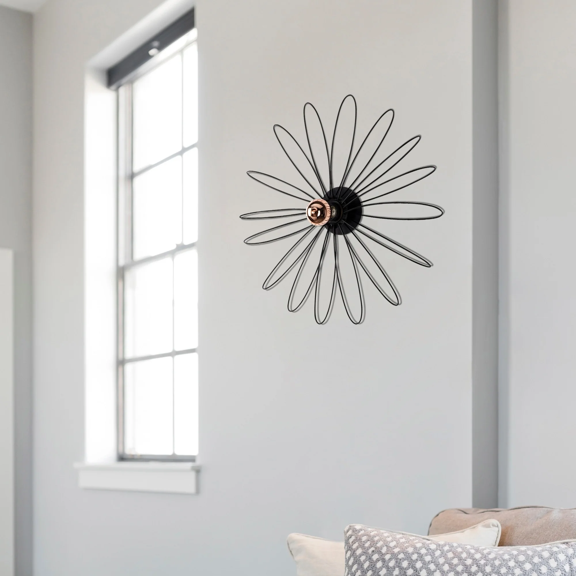 Aplique De Pared, Metal , Negro, 58x12x58, Casquillo E 27 Max 40 W - Image 6