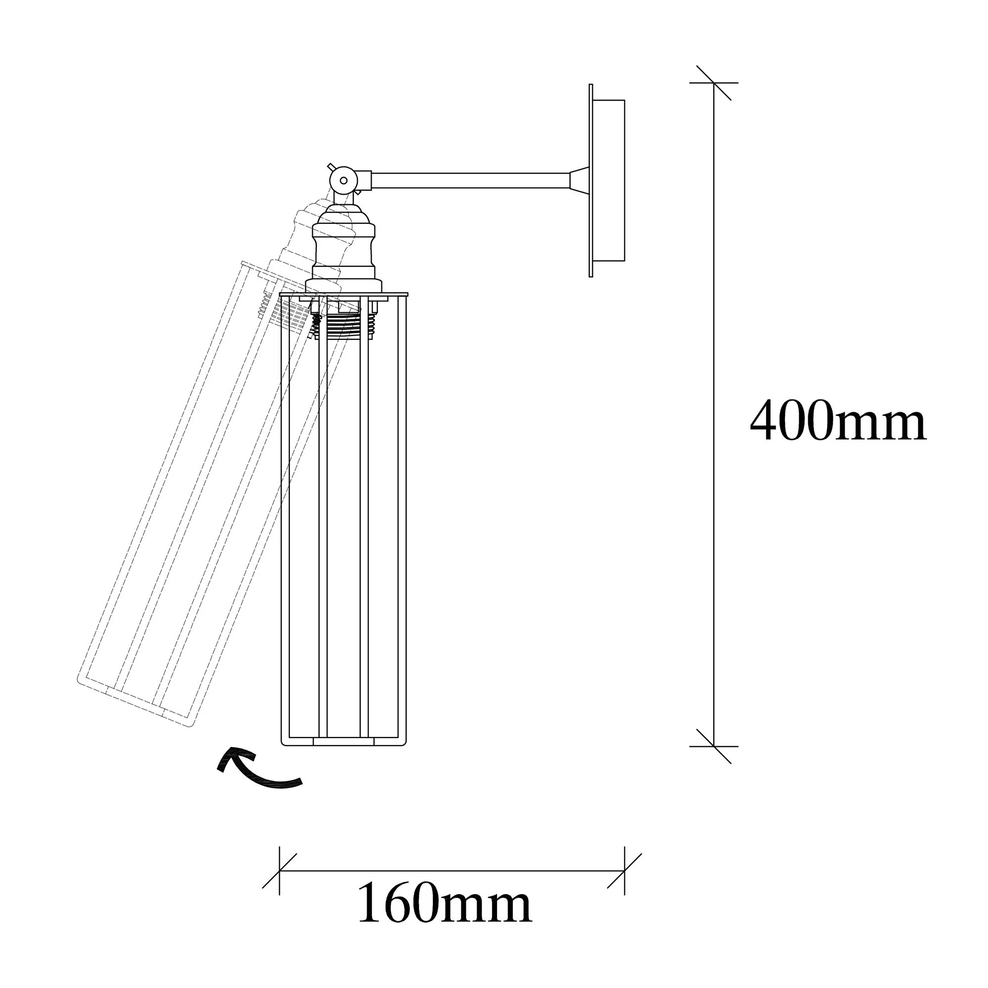 Aplique De Pared, Metal , Negro, 8x16x40, Casquillo E 27 Max 40 W - Image 2