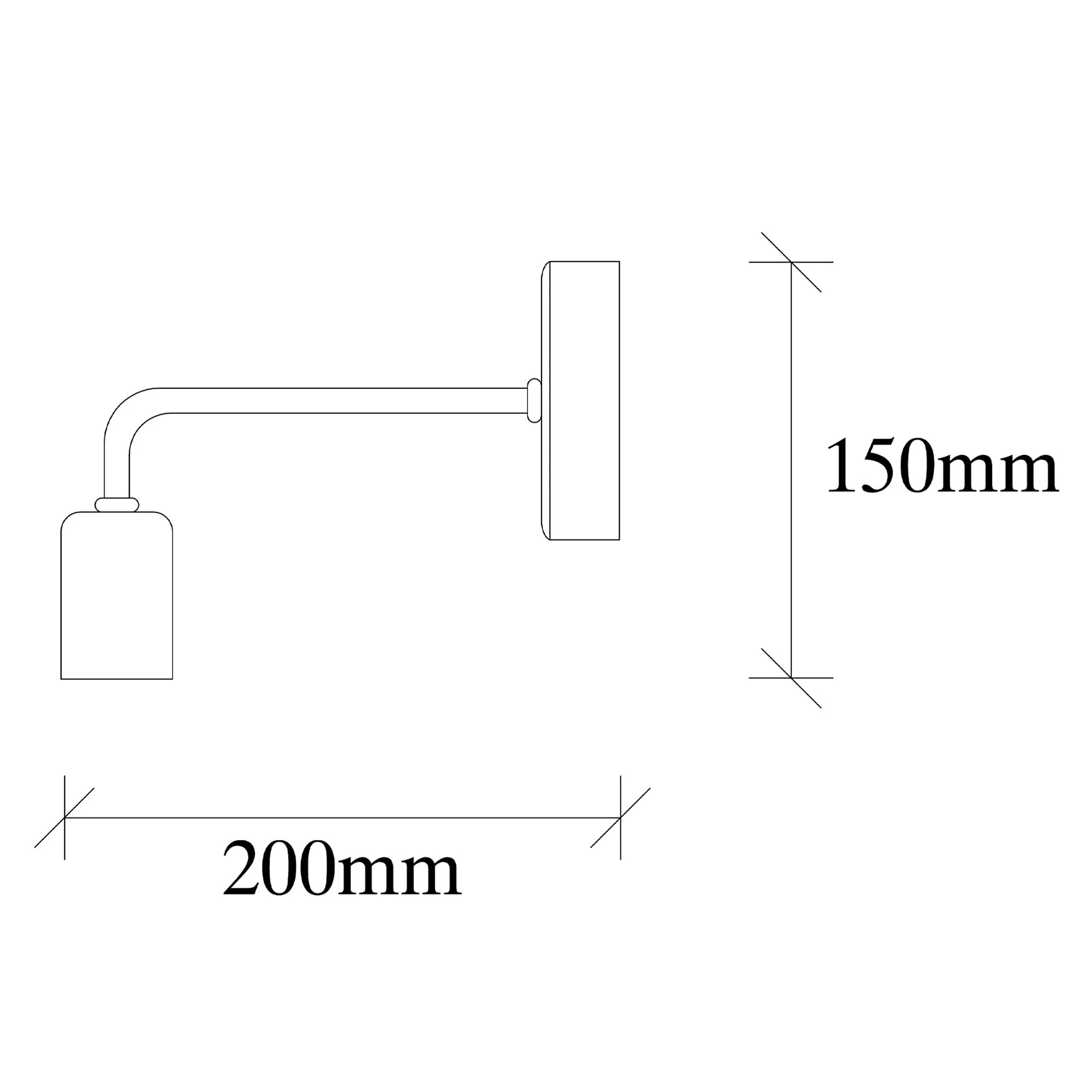 Aplique De Pared, Metal , Negro nickel, 8x20x15, Casquillo E 27 Max 40 W - Image 2