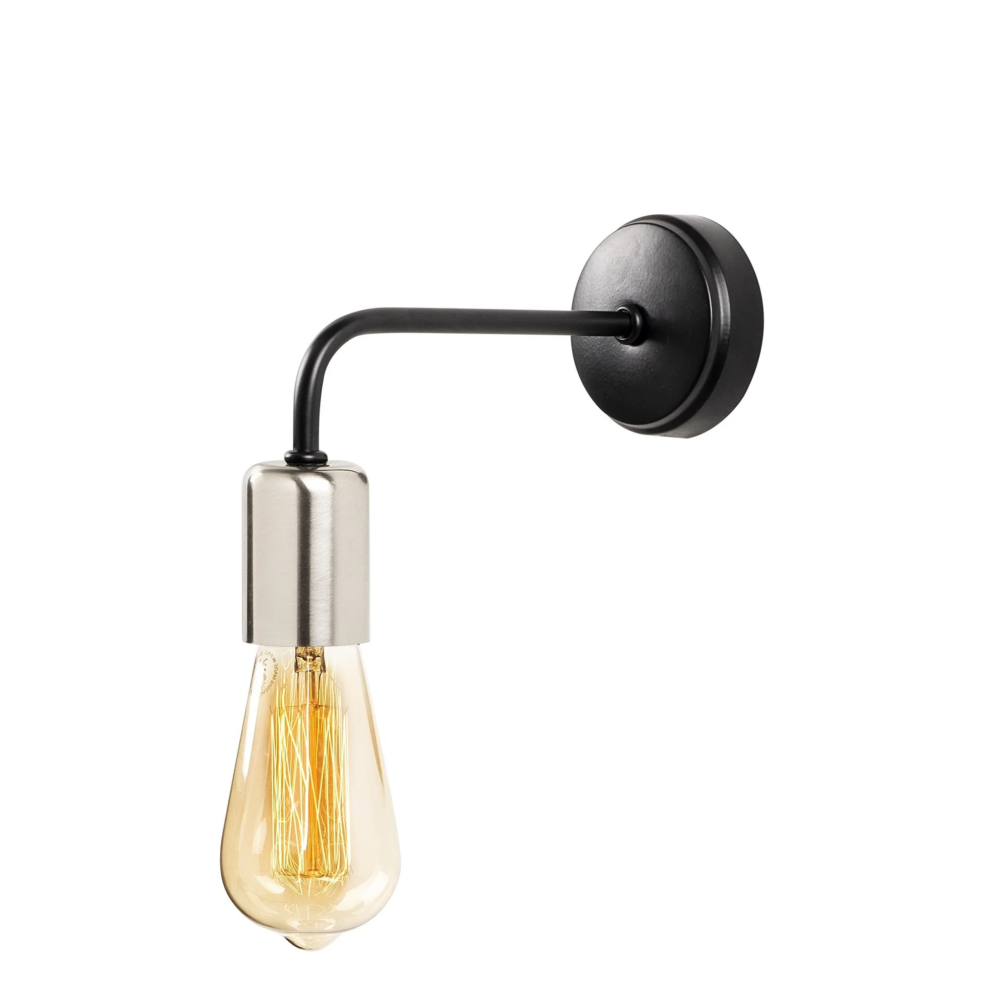 Aplique De Pared, Metal , Negro nickel, 8x20x15, Casquillo E 27 Max 40 W - Image 3