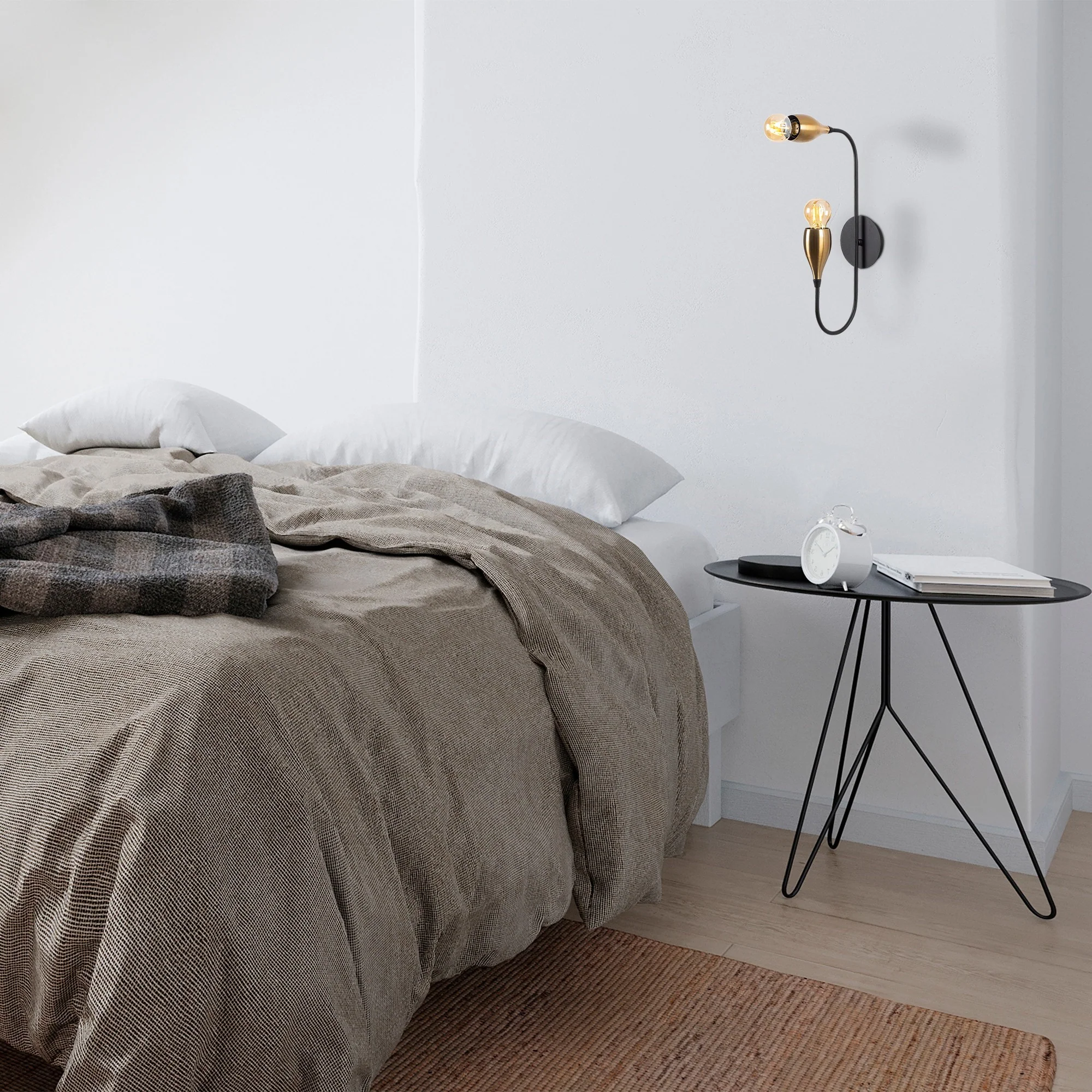 Aplique De Pared, Metal , Negro vintage, 25x25x50, Casquillo 2 X E 27 Max 40 W - Image 5