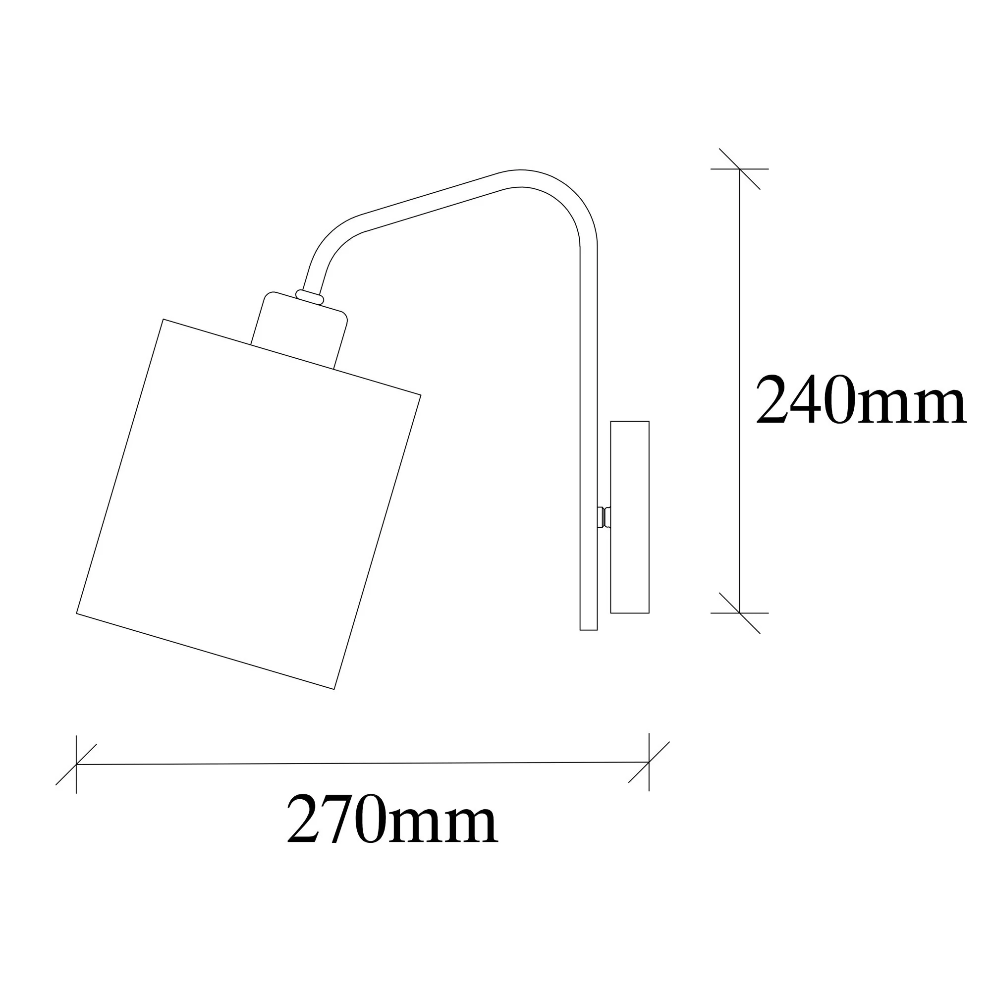 Aplique De Pared, Metal , Nickel crema, 14x27x24, Casquillo E 27 Max 40 W - Image 2