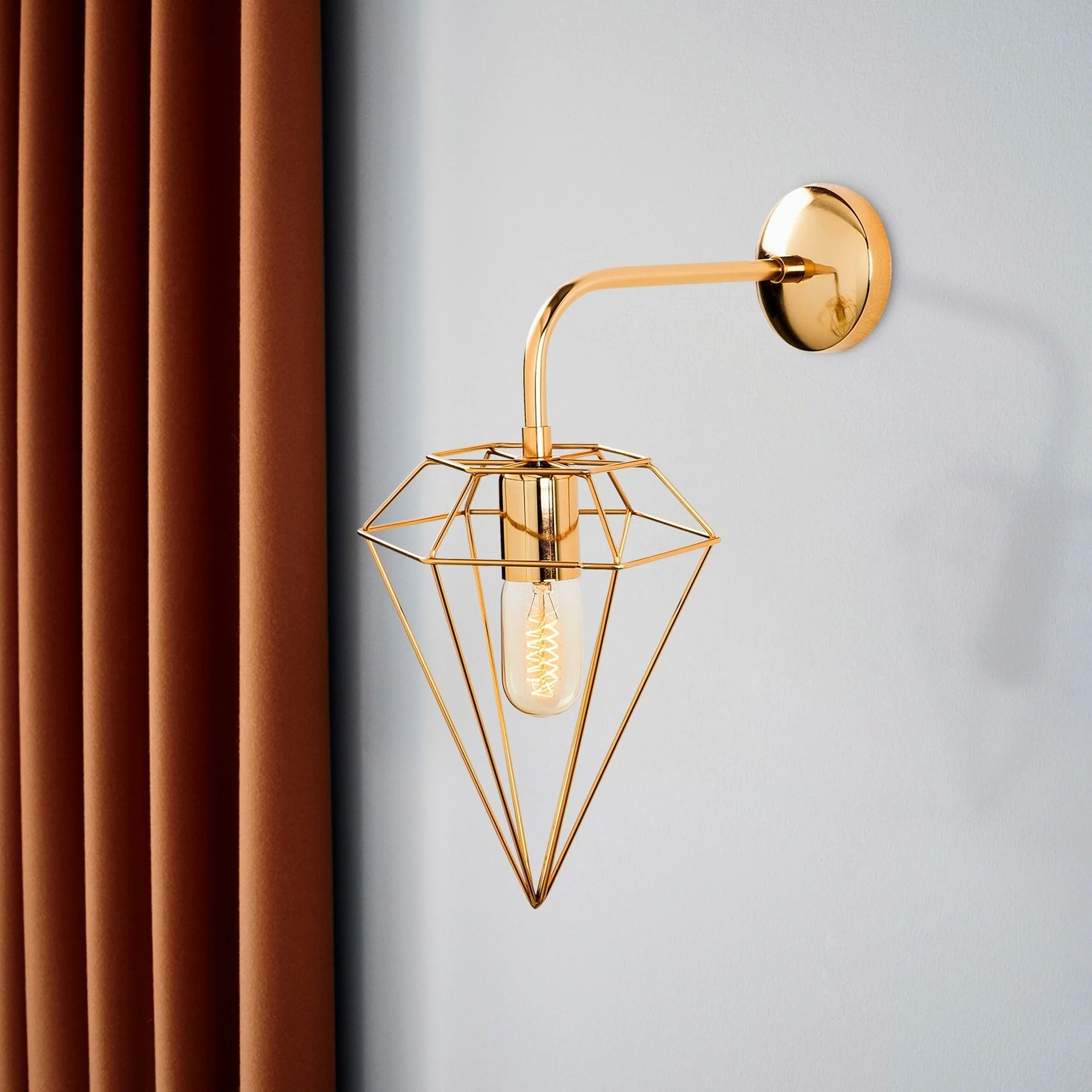 Aplique De Pared, Metal , Oro, 20x37x43, Casquillo E 27 Max 40 W - Image 6