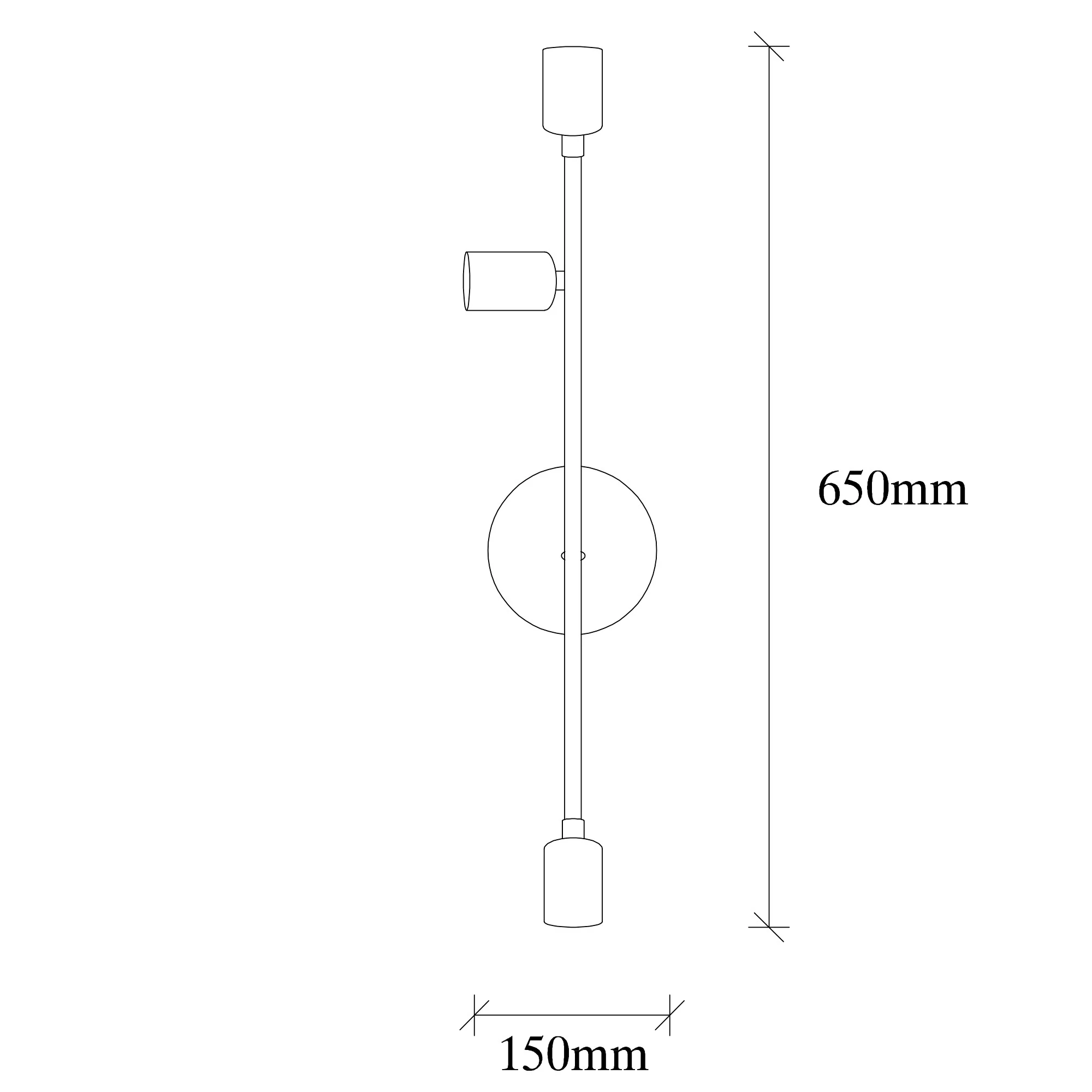 Aplique De Pared, Metal , Vintage, 15x15x65, Casquillo 3 X E 27 Max 40 W - Image 2