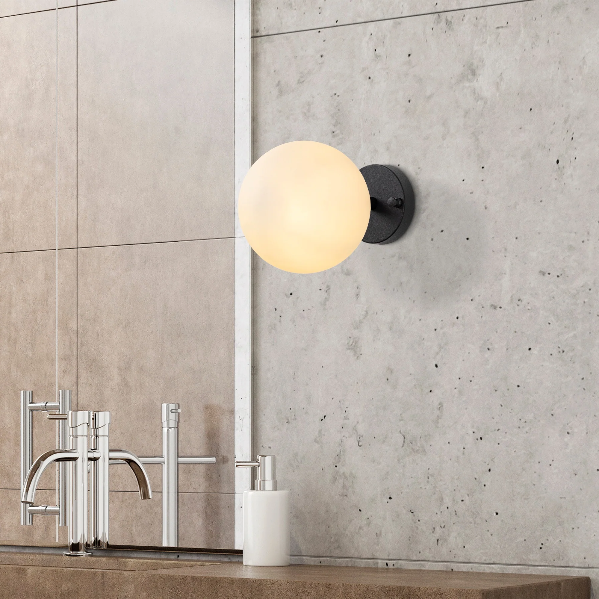 Aplique De Pared Pantalla Blanca, Metal , Negro, 15x15x24, Casquillo E14 Max 15 W - Image 6
