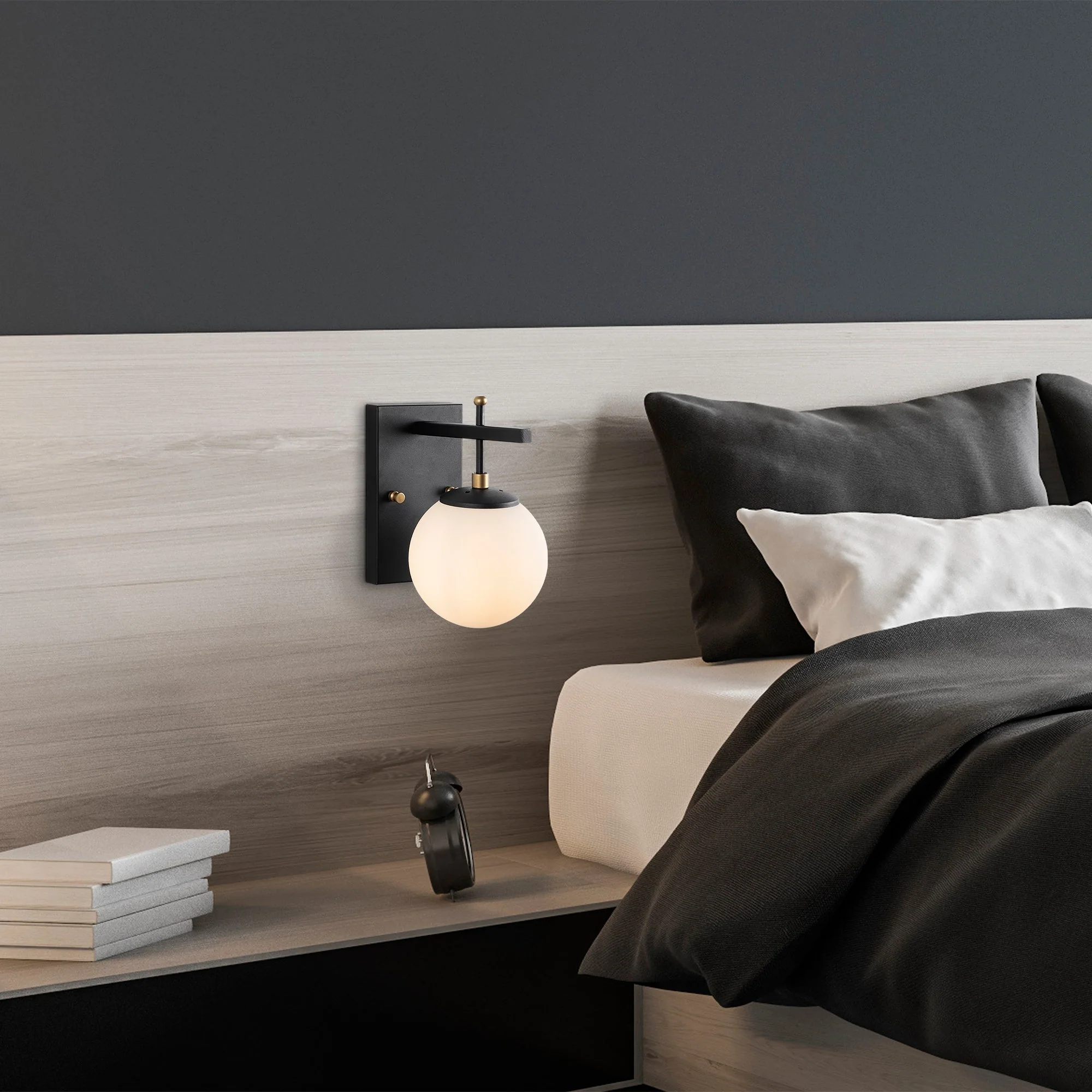 Aplique De Pared Pantalla Blanca, Metal , Negro, 15x20x15, Casquillo E14 Max 40 W - Image 6