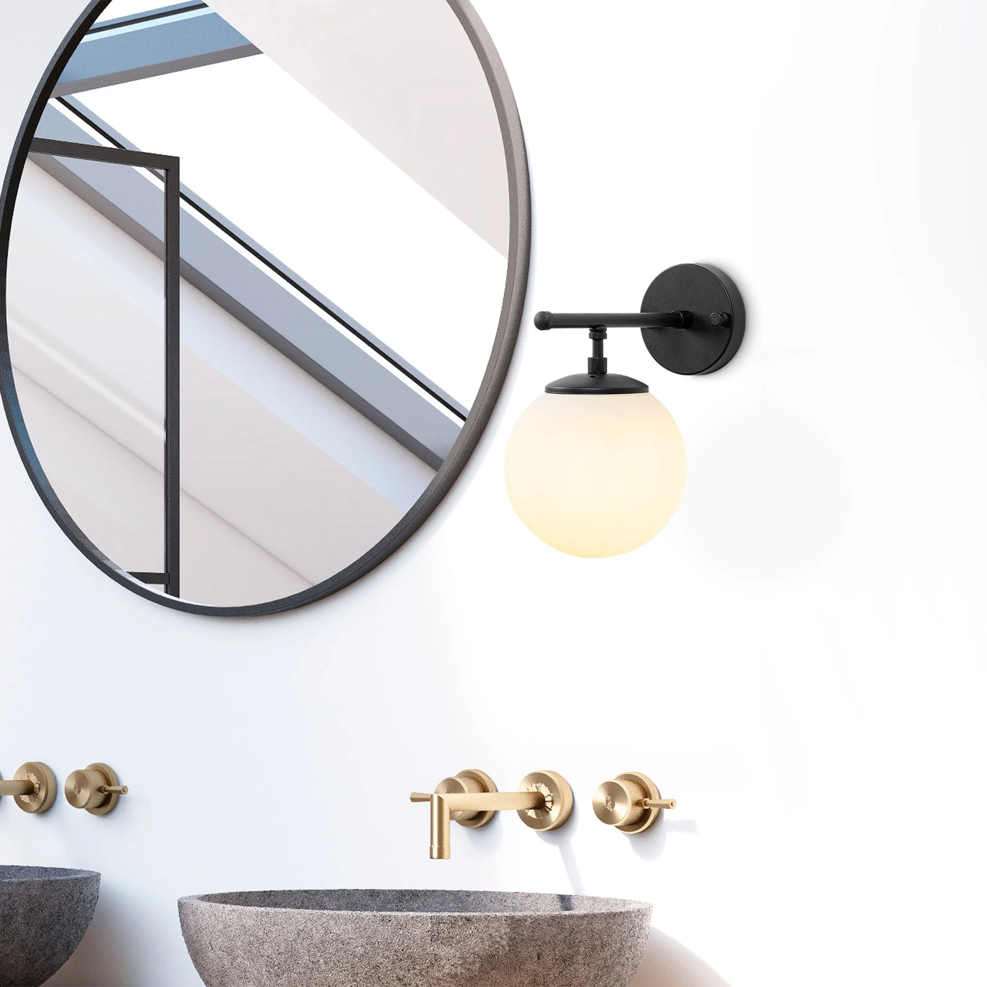 Aplique De Pared Pantalla Blanca, Metal , Negro, 15x24x24, Casquillo E14 Max 40 W - Image 5