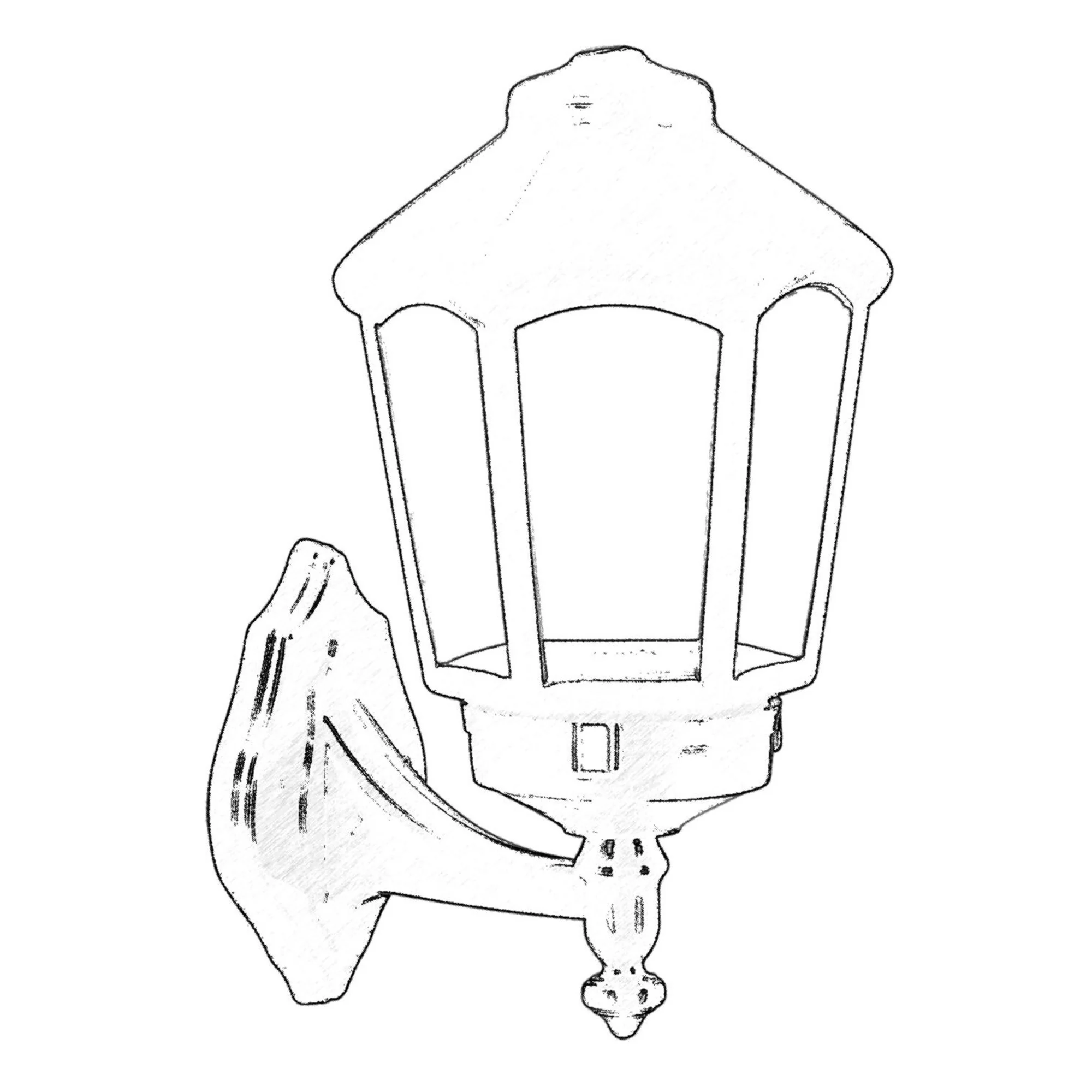 Aplique De Pared Para Exterior, Abs , Negro, 25x20x43, Casquillo E 27 Max 60 W - Image 2