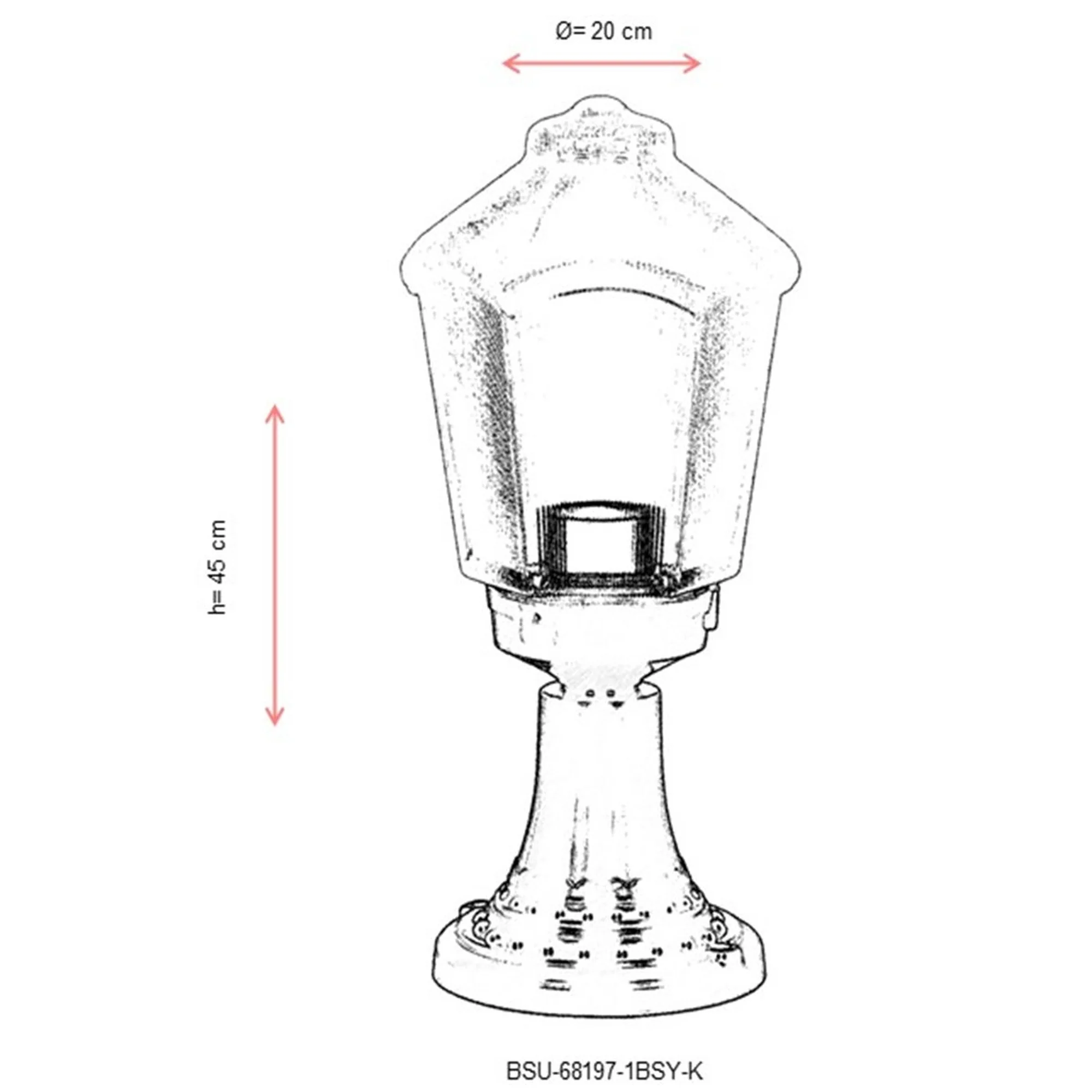 Aplique De Suelo Faro Para Exterior, Abs , Negro, 20x20x45, Casquillo E 27 Max 60 W - Image 3