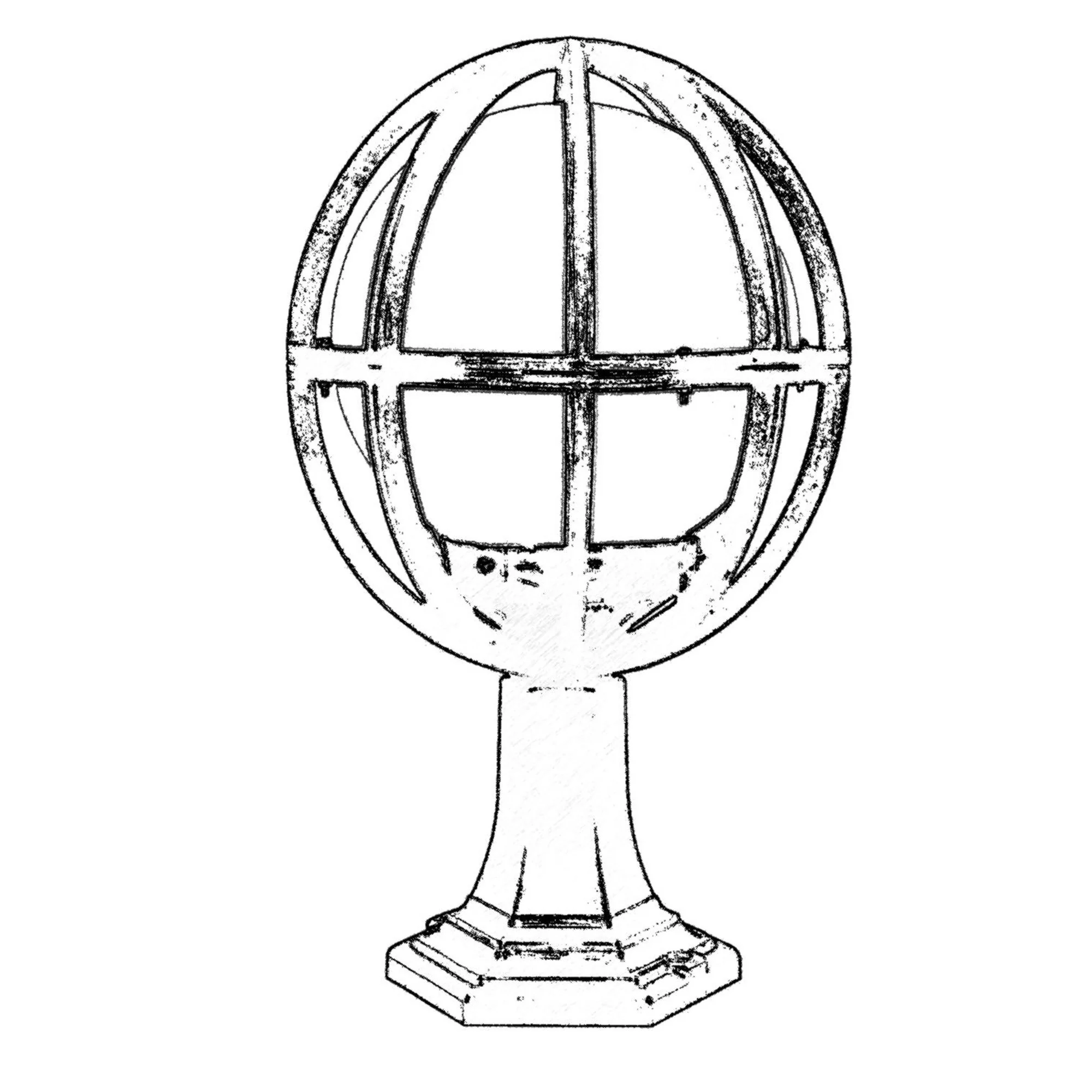 Aplique De Suelo Globo Recto Pantalla Blanca Para Exterior, Abs , Negro, 30x30x50, Casquillo E 27 Max 60 W - Image 2