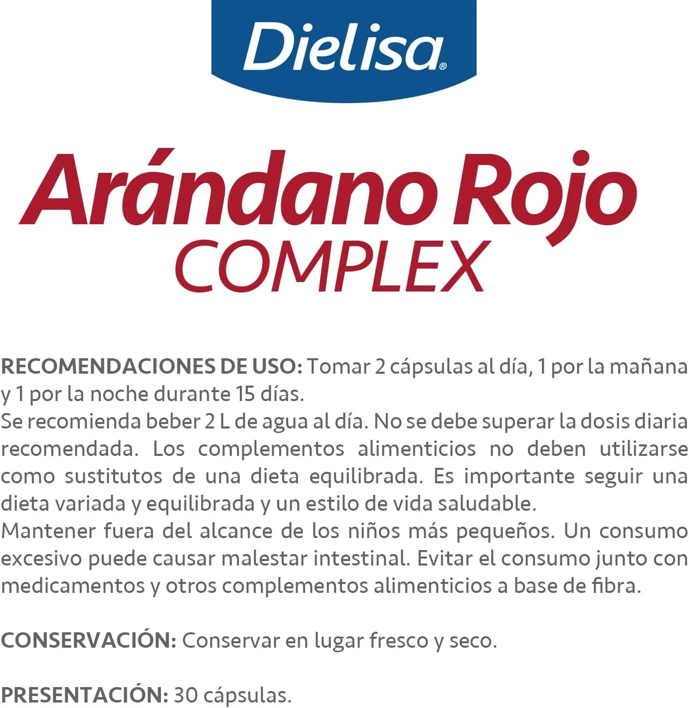 Arandano Rojo Complex DIELISA 30 cápsulas - Image 3