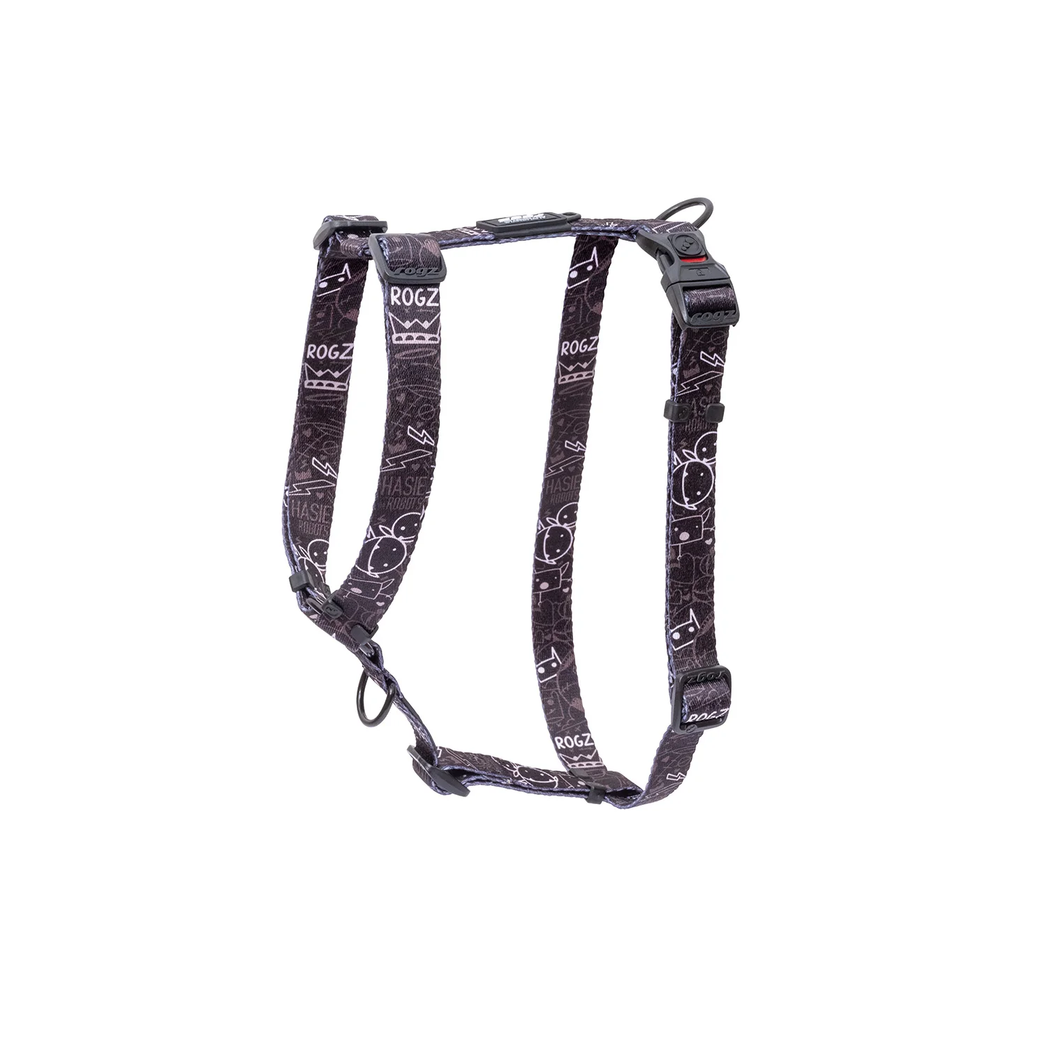 Arnés Para Perro, Modelo Fusion De Rogz, Estampado Graffiti Negro. Talla Xl (39-64kg)