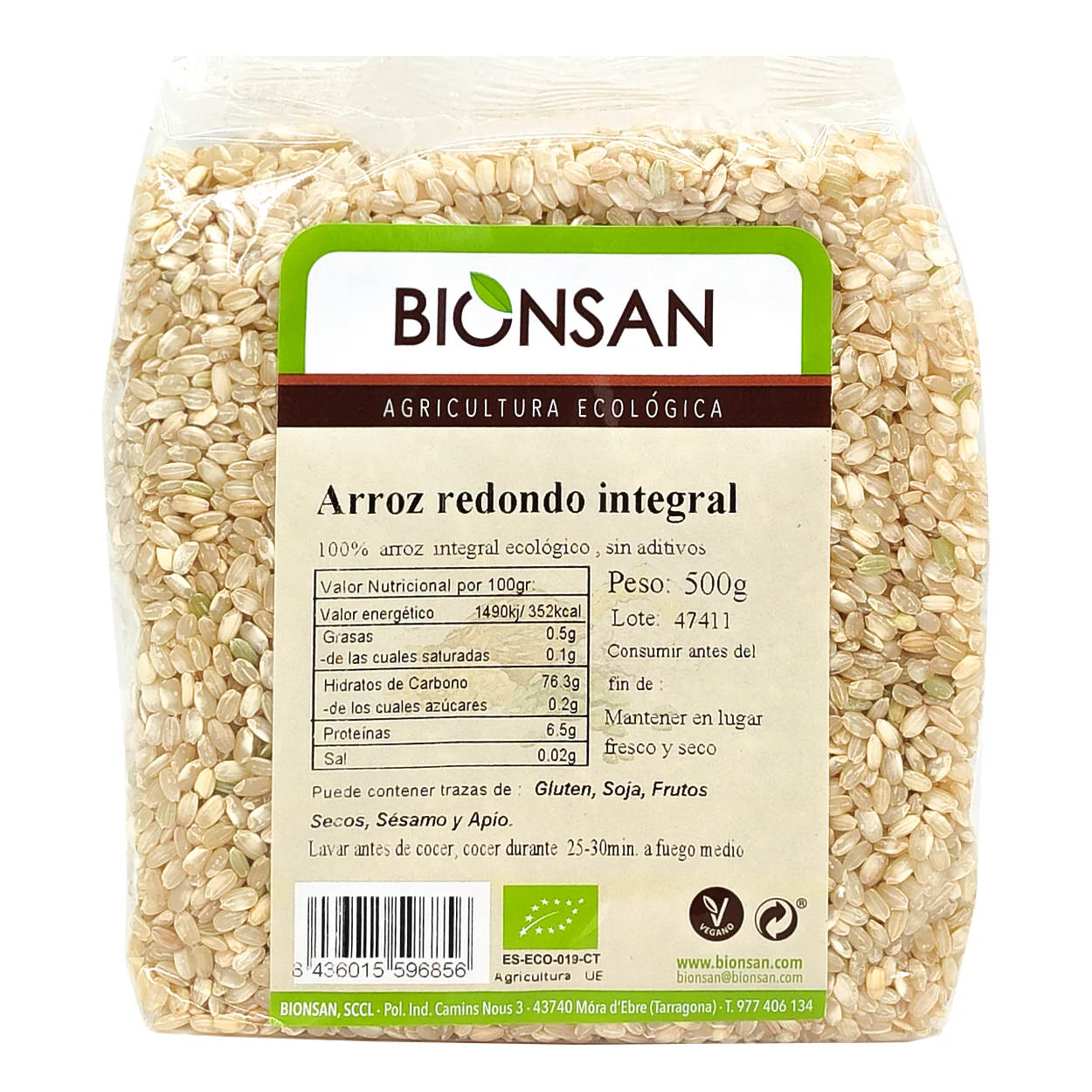 Arroz Redondo Integral Eco Bionsan 500gr