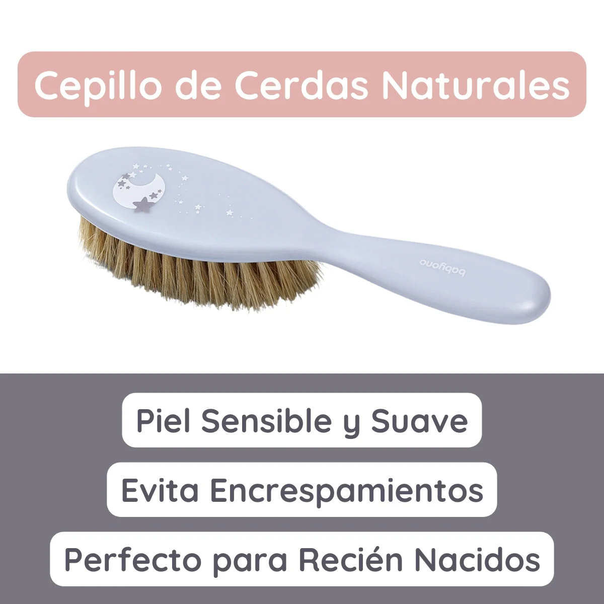 Babyono Set Cepillo Y Peine Con Cerdas Naturales Extra Suaves Menta - Image 3