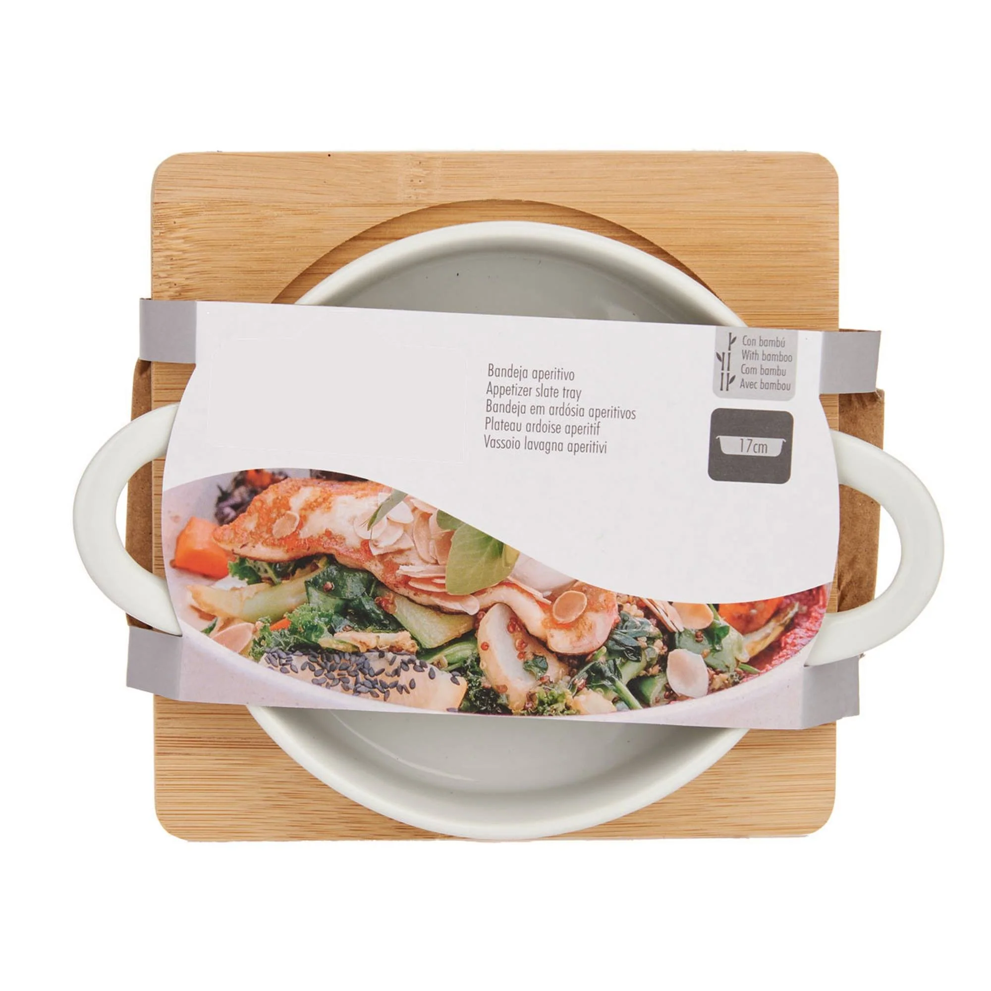 Bandeja Redonda Con Base Bambu 12,5cm Colección Vessia - Image 5