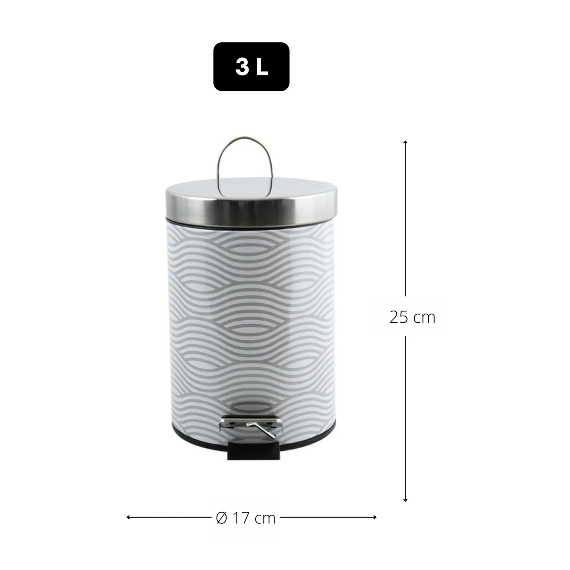 Basura Metal 3l Wave Gris - Image 2