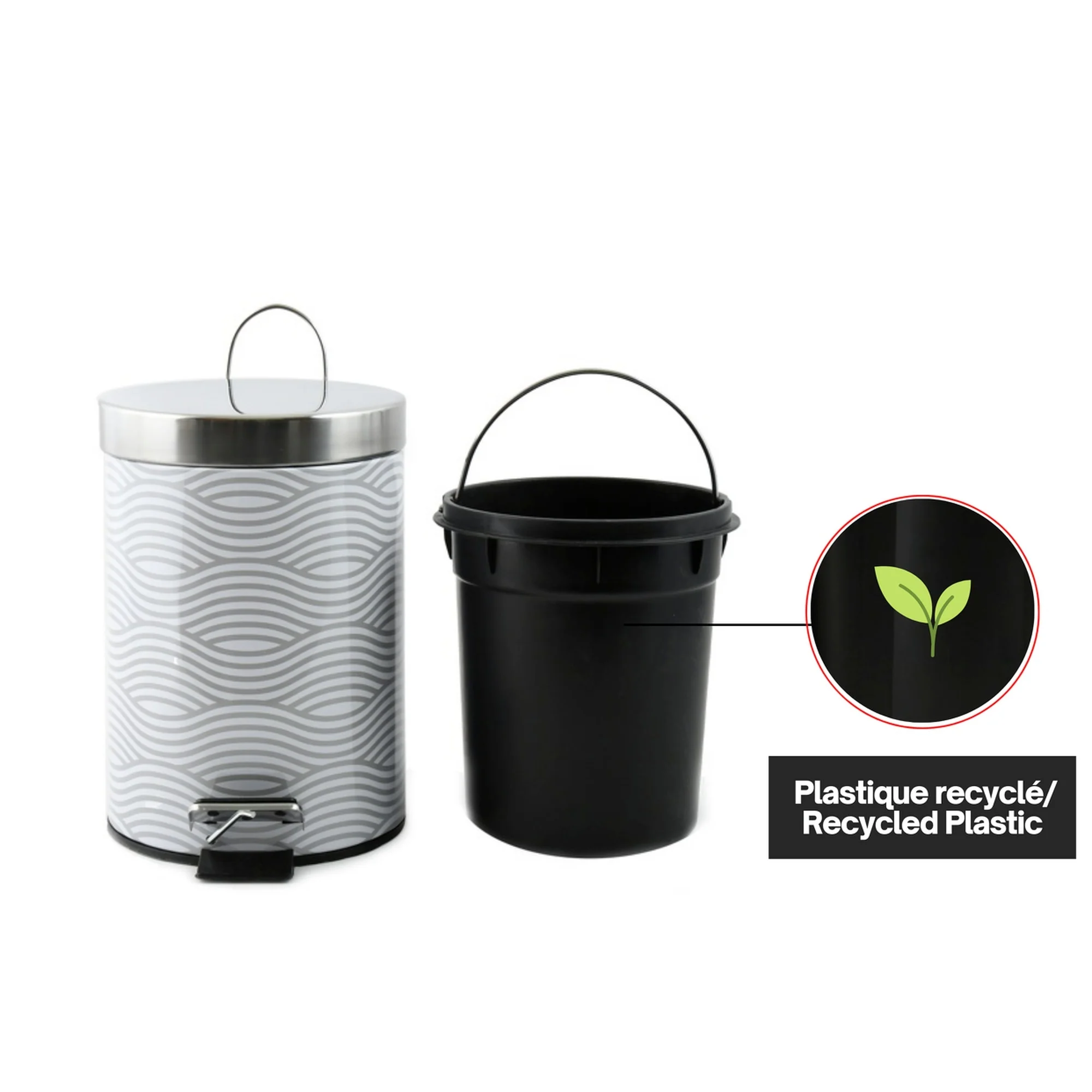 Basura Metal 3l Wave Gris - Image 4