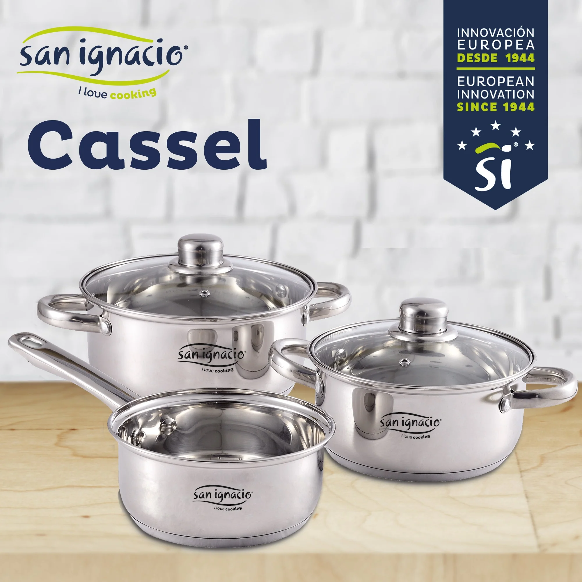 Bateria 5pcs Acero Inoxidable: Cazo Ø16x7,5 Cacerolas De Ø18x8,5 Y Ø20x9,5 Cms., Inducción, Colección Cassel - Image 2