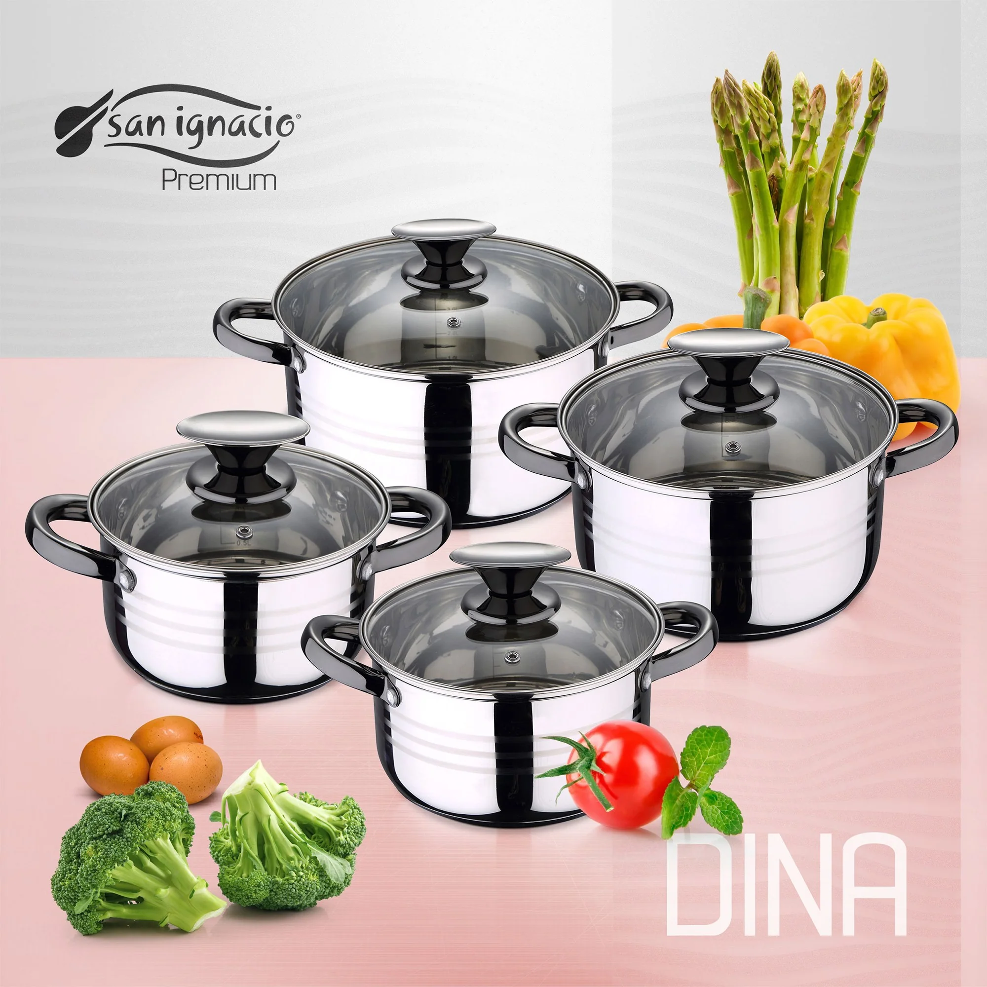 Bateria 8pc Acero Inoxidable Apta Para Inducción Colección San Ignacio Premiudina - Image 2