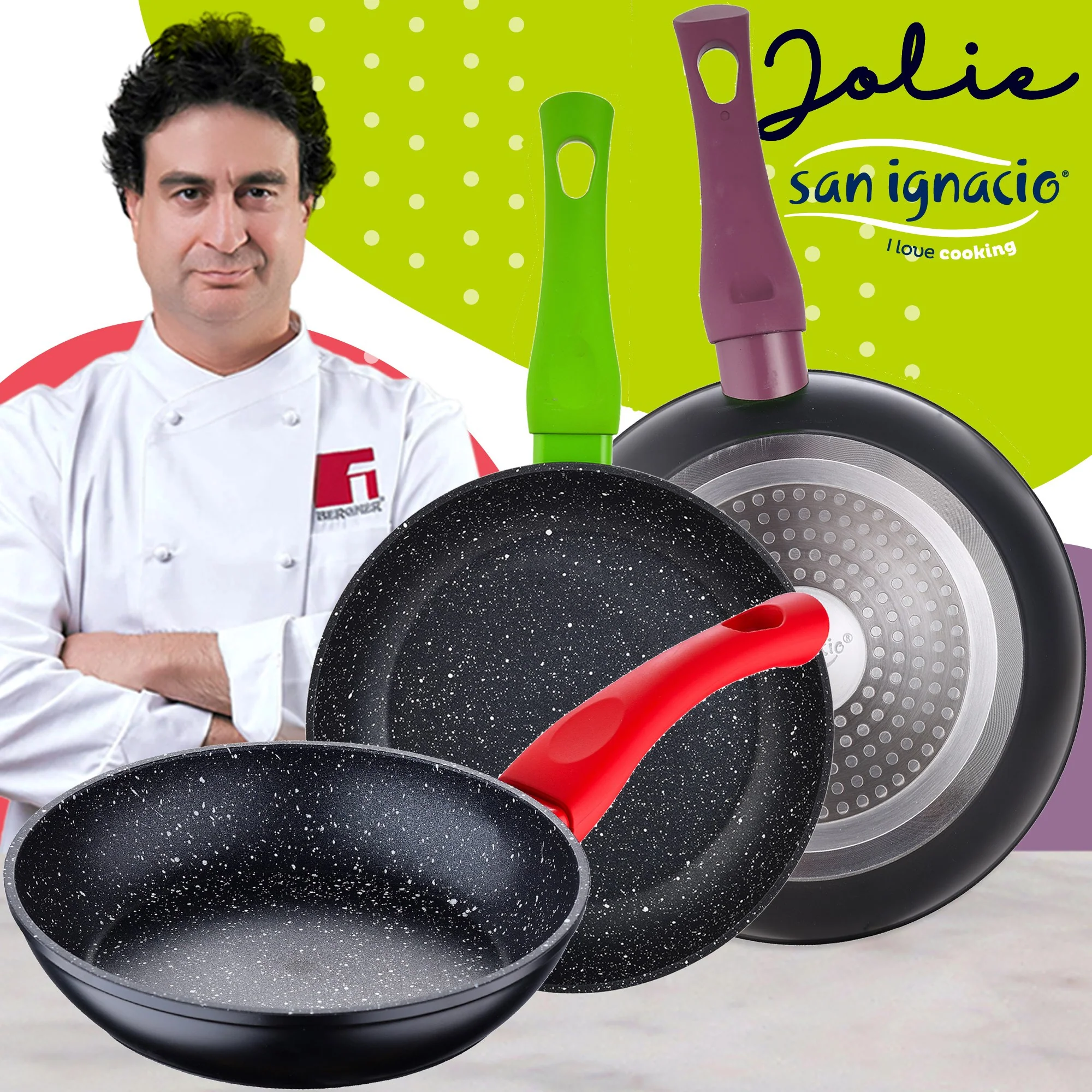 Bateria De Cocina 8 Piezas San Ignacio Dina De Acero Inoxidable Con Juego De Sartenes (18/22/26 Cm) San Ignacio Jolie De Aluminio Forjado - Image 4
