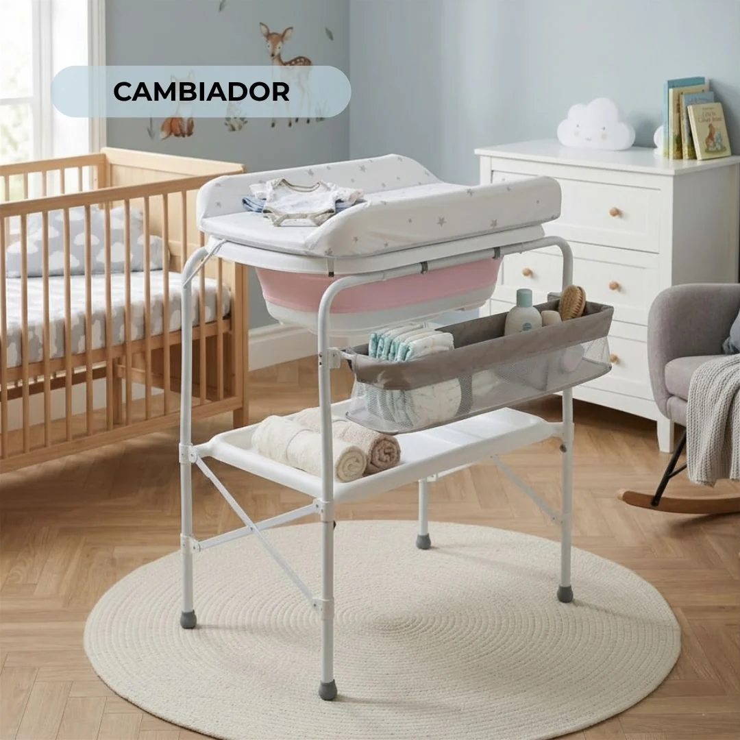Bathby | Bañera Bebé 5 En 1 Plegable Con Soporte, Cojín Antideslizante, Cambiador (rosa Pro) - Image 3