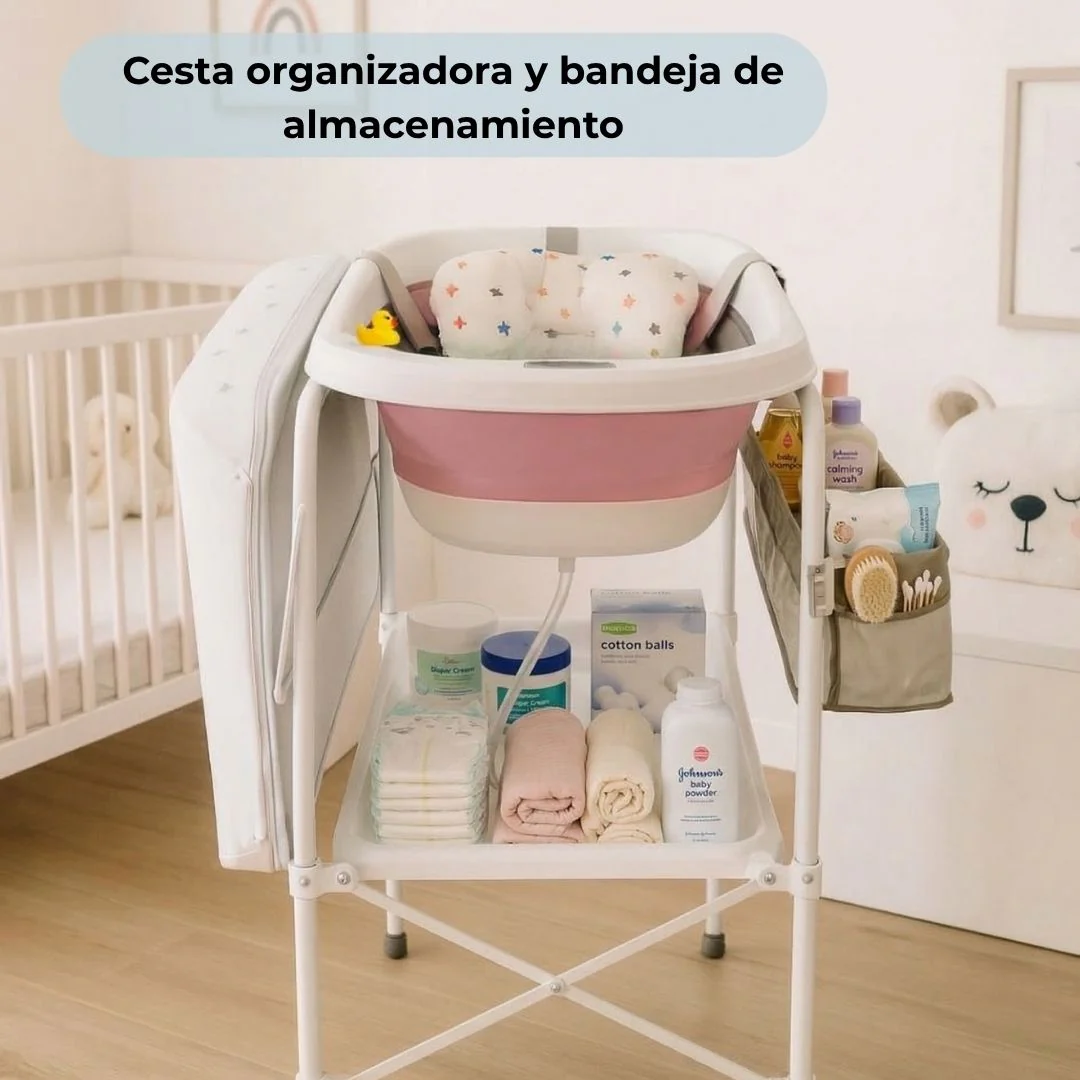 Bathby | Bañera Bebé 5 En 1 Plegable Con Soporte, Cojín Antideslizante, Cambiador (rosa Pro) - Image 5