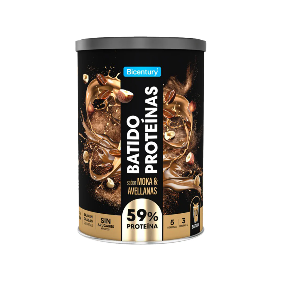 Batido Proteína Moka Avellana BICENTURY 340g