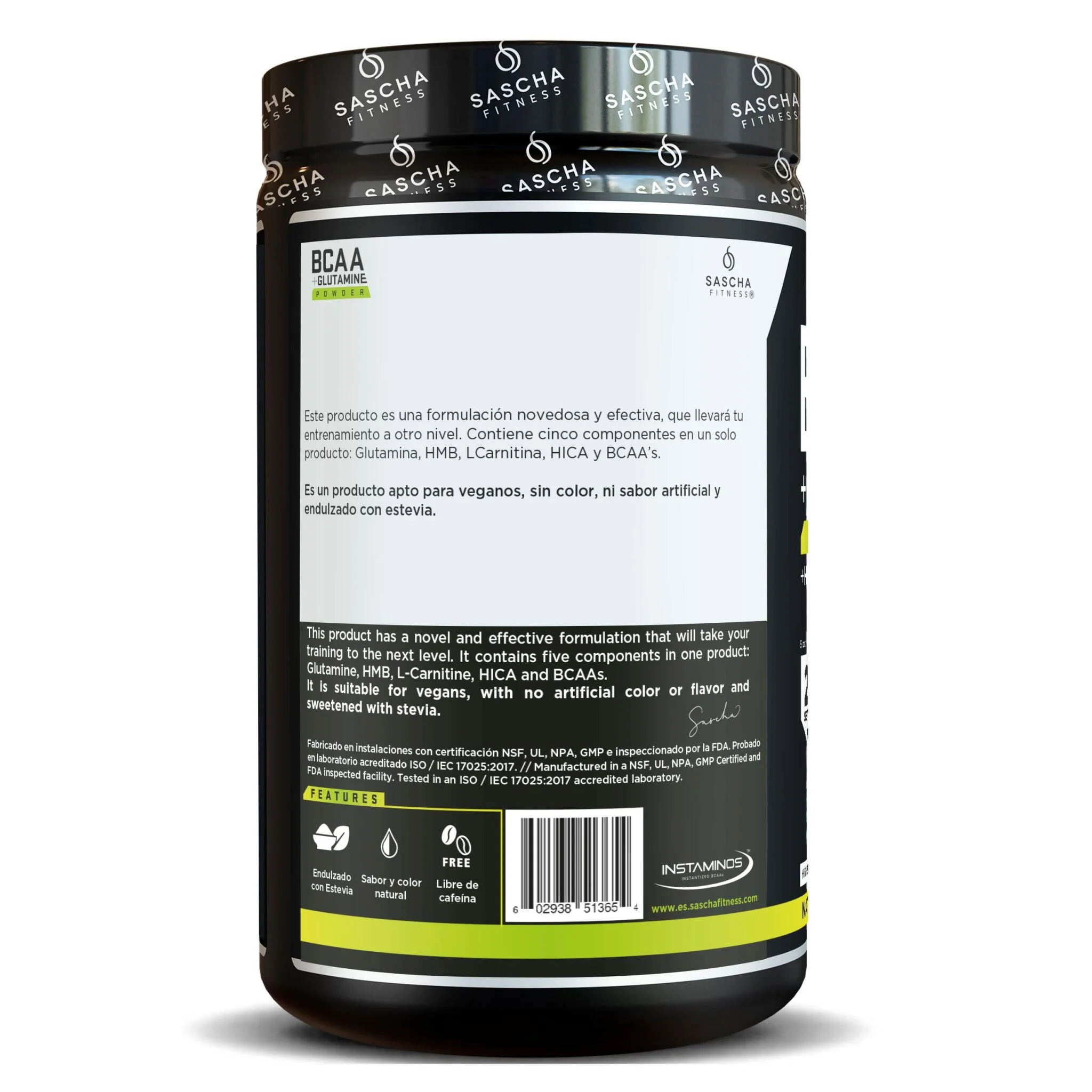 Bcaa + Glutamina Sabor Lima Limón - Sascha Fitness España - Image 3