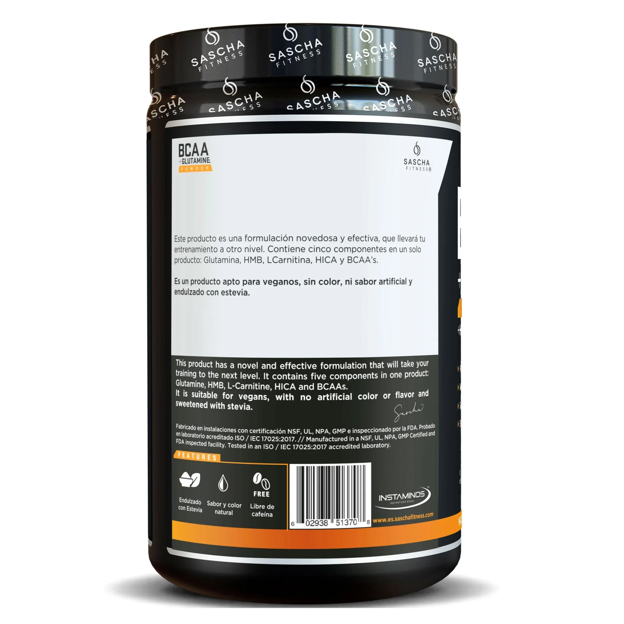 Bcaa + Glutamina Sabor Mango Coco - Sascha Fitness España - Image 3