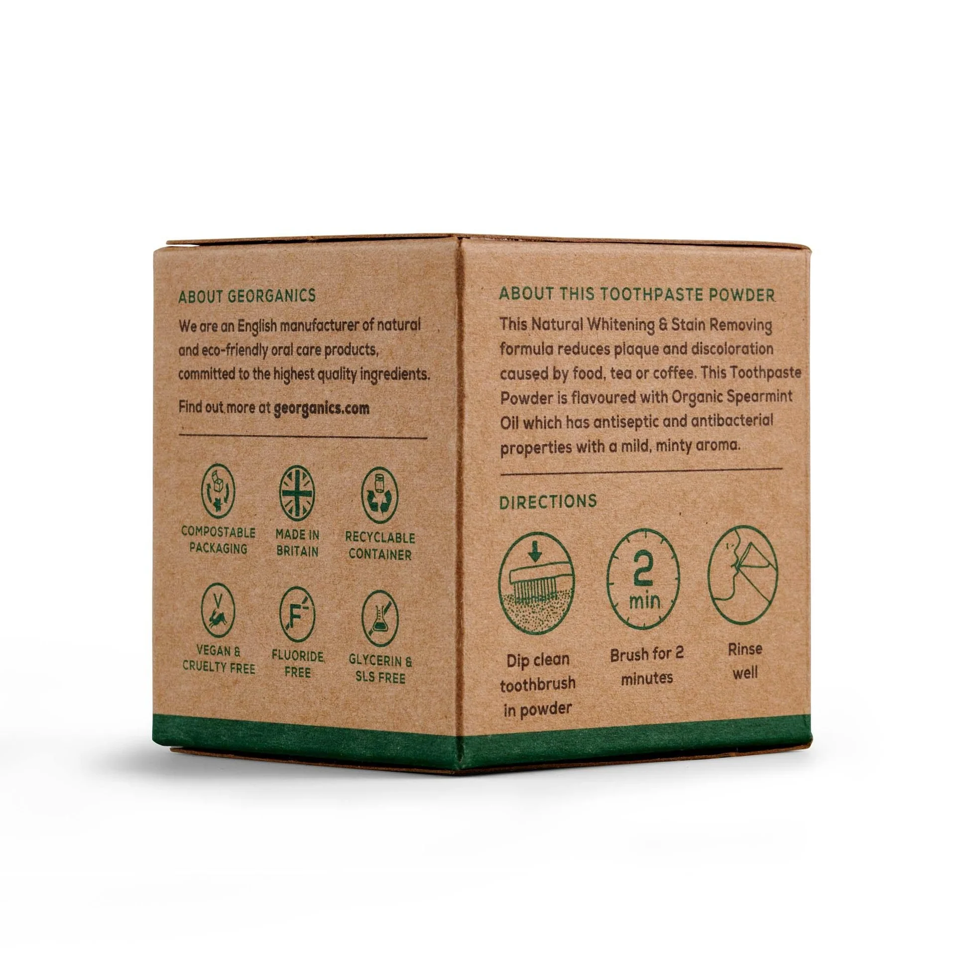 Blanqueador Dental en polvo Bicarbonato y Menta  Georganics 60 ml - Image 3