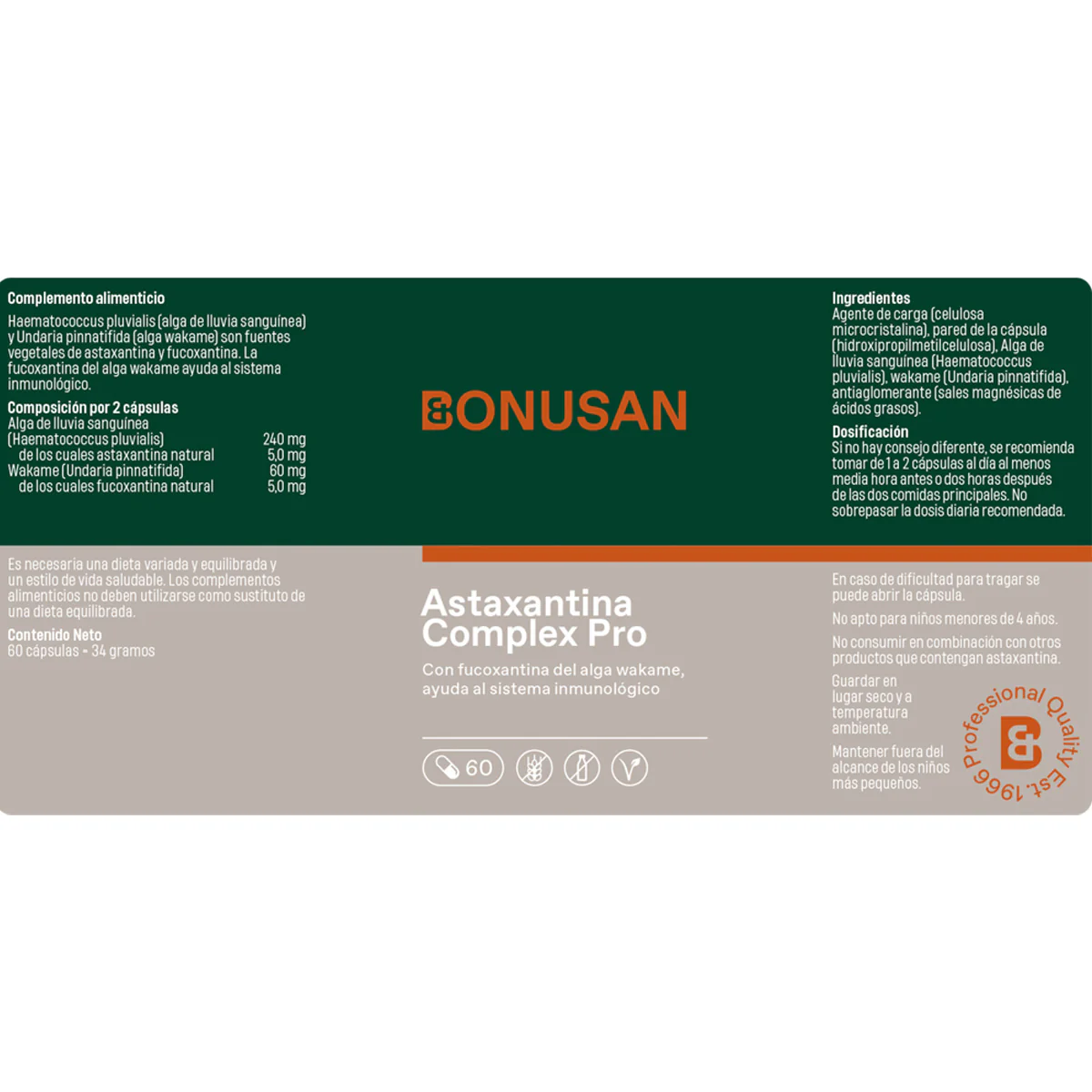 Bonusan Astaxantina Complex Pro 60 comprimidos - Image 2