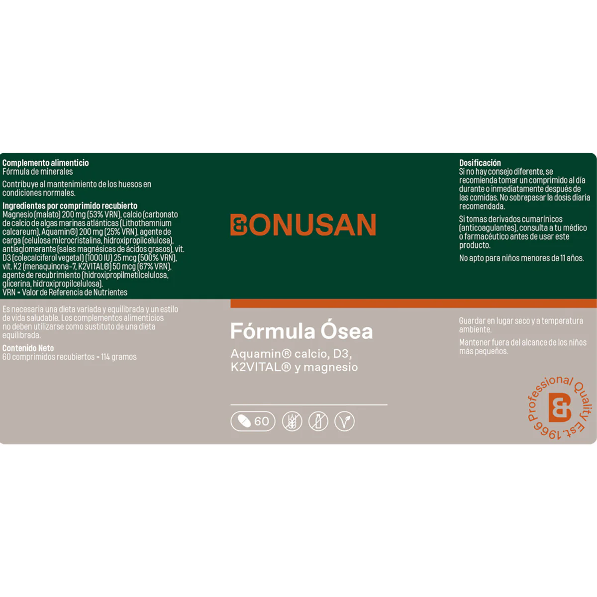 Bonusan Fórmula Ósea 60 comprimidos - Image 2